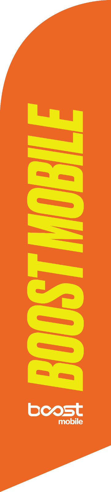 Boost Mobile Windless Flag-Swooper Banner Sign Flag 15&prime; Quality Hardware Kit.