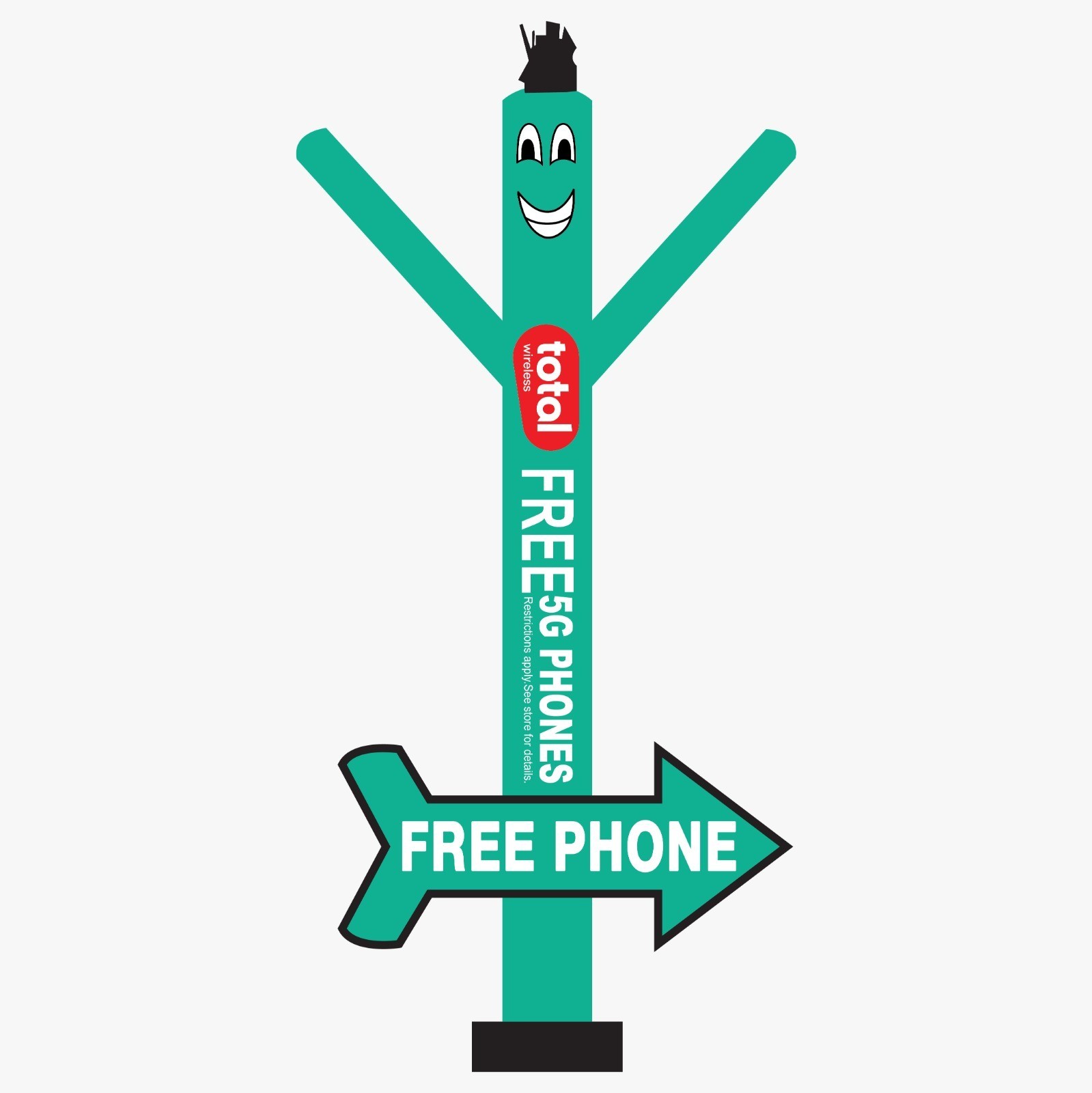 20ft New Total Wireless Air Dancer Inflatable with Arrow Sign