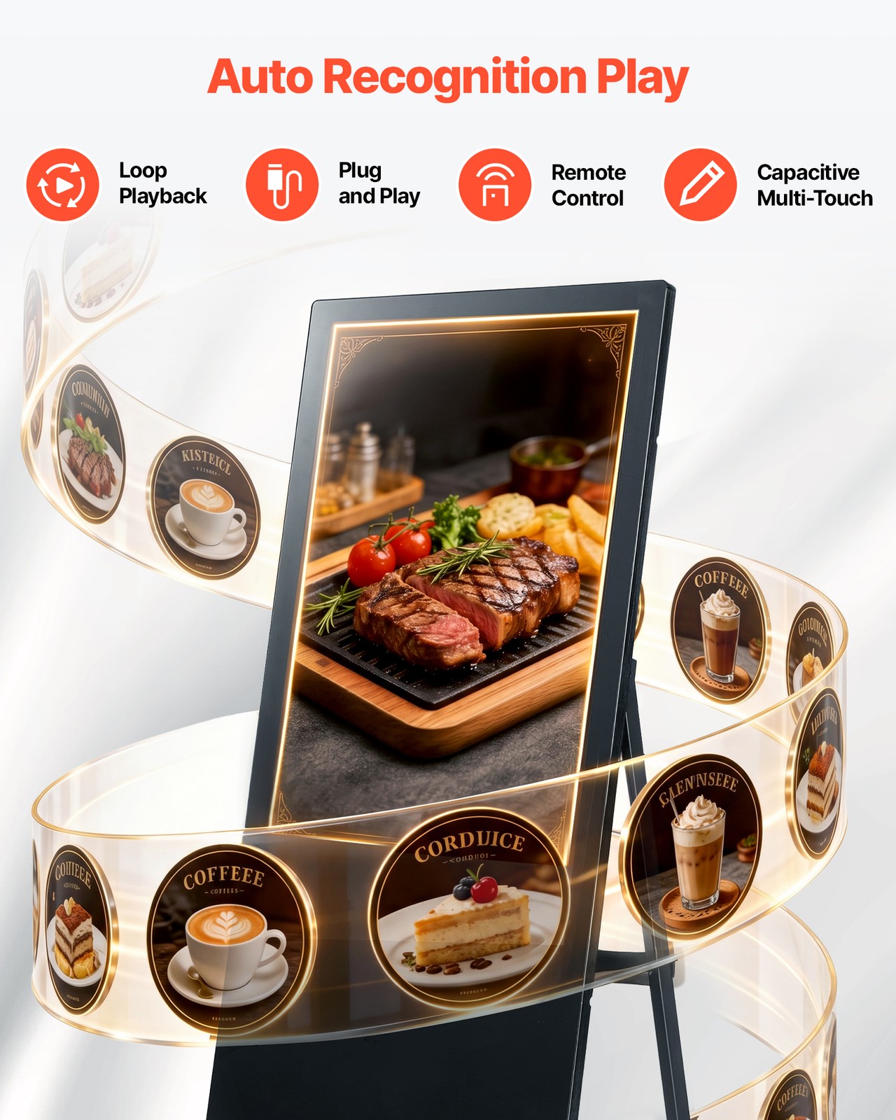 VEVOR 32 in Indoor Digital Signage Floor Standing Advertising Display Kiosk LCD