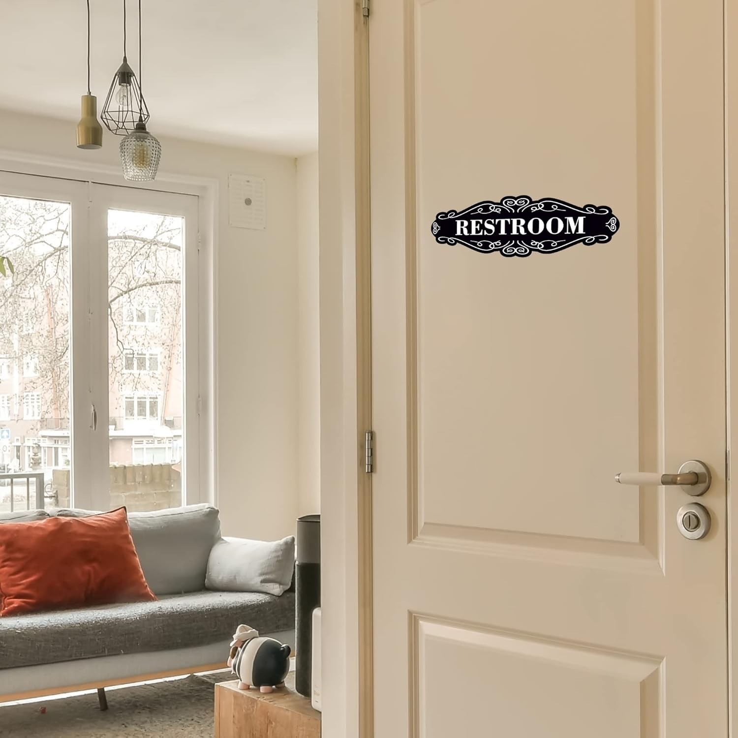 Dibond 9×3 Inch Restroom Sign – Rustproof and Stylish for Instant Wall Placement