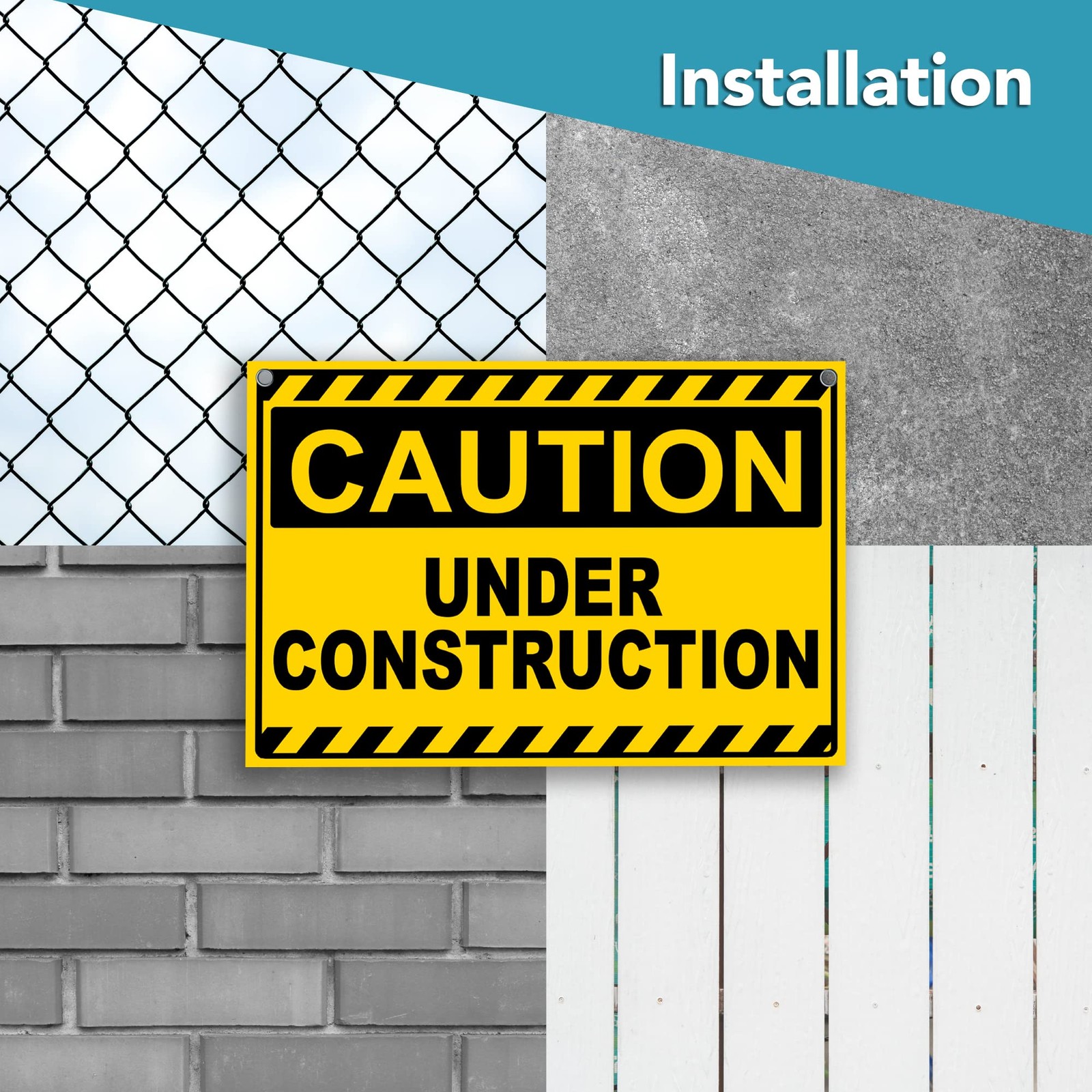 2 PC Under Construction Sign, 8×12 Coroplast Caution Construction Signs for J…