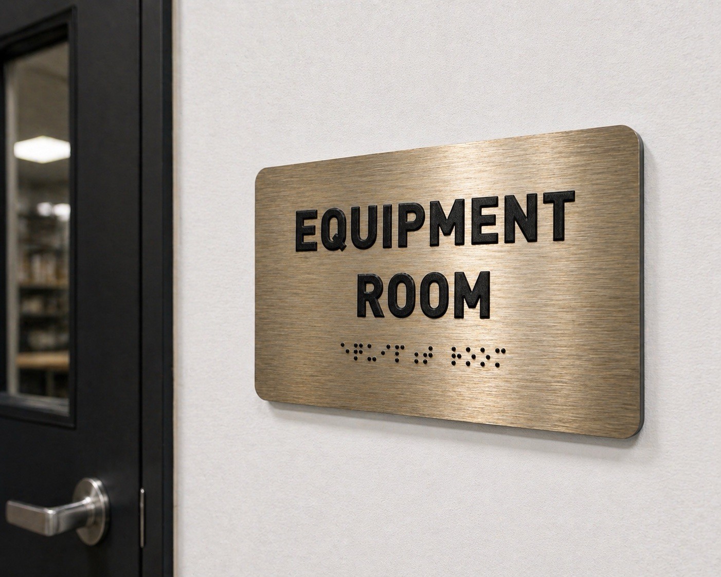Equipment Room Sign ADA Compliant 7×4 Braille Tactile Bronze Door