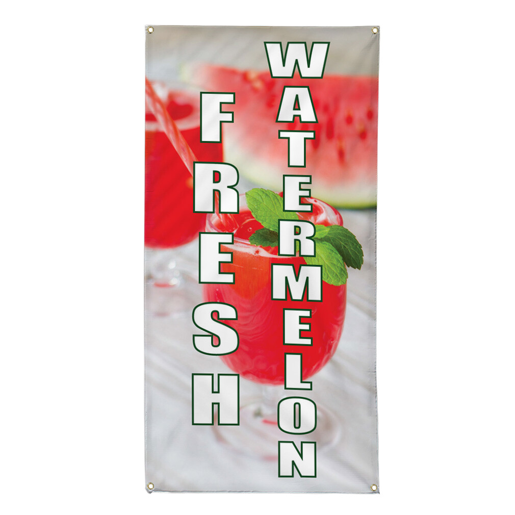 Vertical Vinyl Banner Multiple Sizes Fresh Watermelon Restaurant and Food