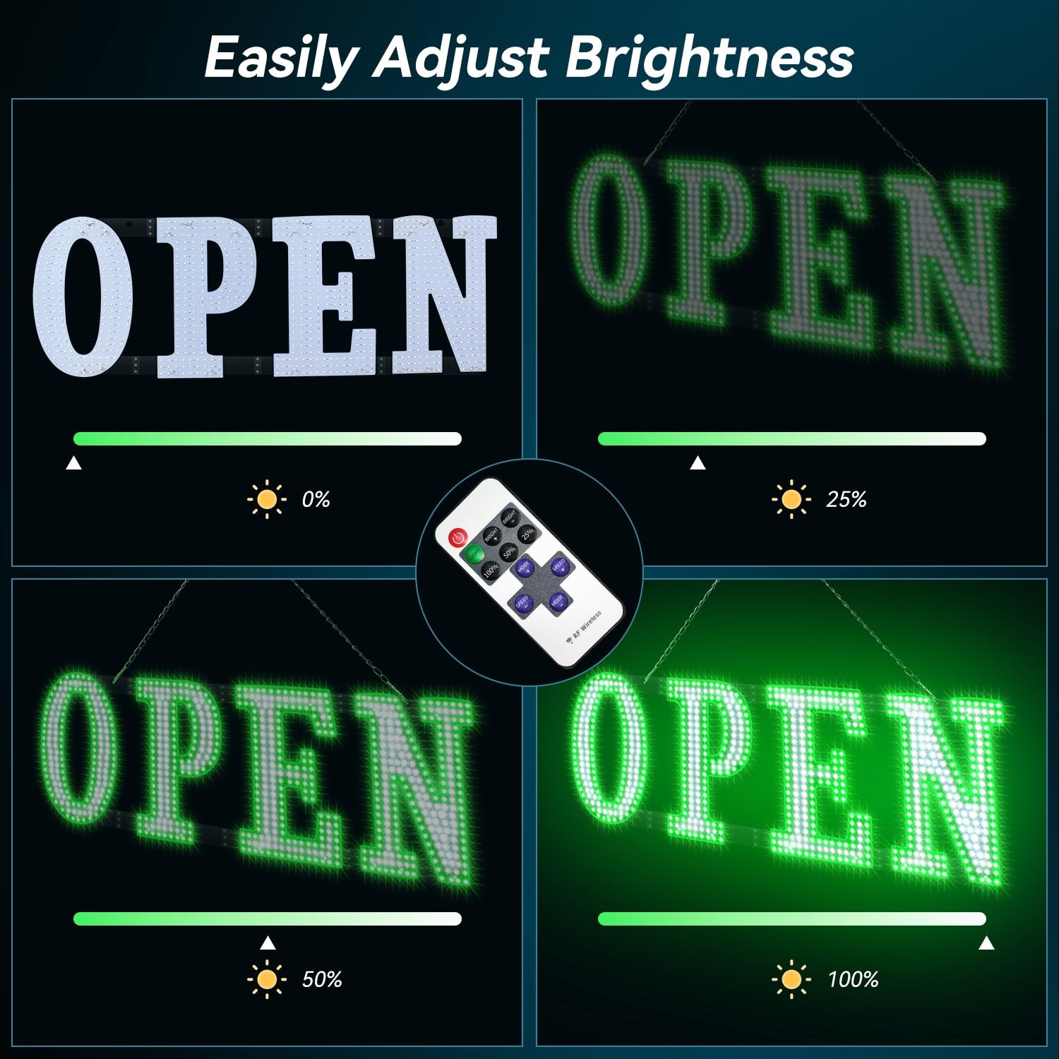 Open Sign for Business 40&Prime; x 14&Prime;, Bright LED Open Sign with Remote Control, 1…