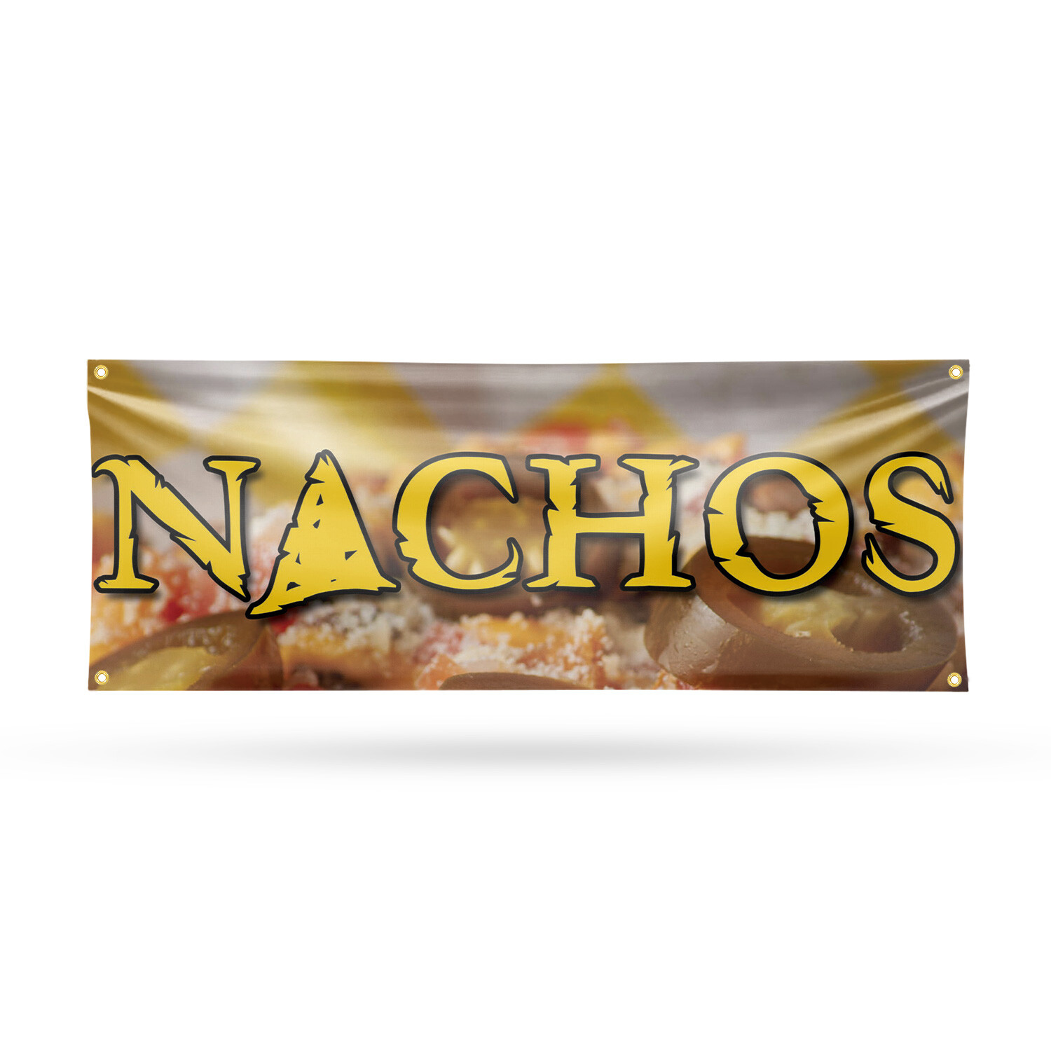 Nachos 13 oz Vinyl Banner Sign with Metal Grommets Heavy-Duty Single-Sided