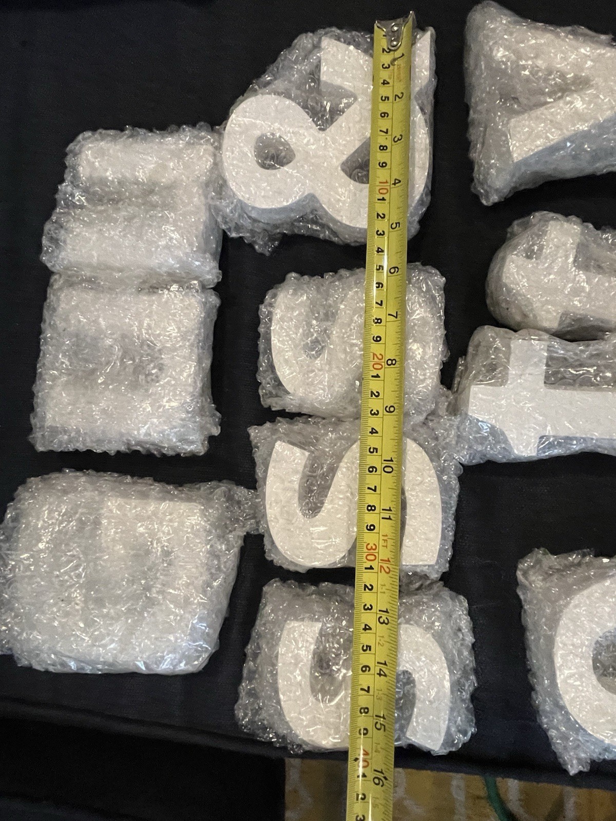 White 3D Marquee Graphic Sign Letters/Symbols Set with some of Mounting Hardware