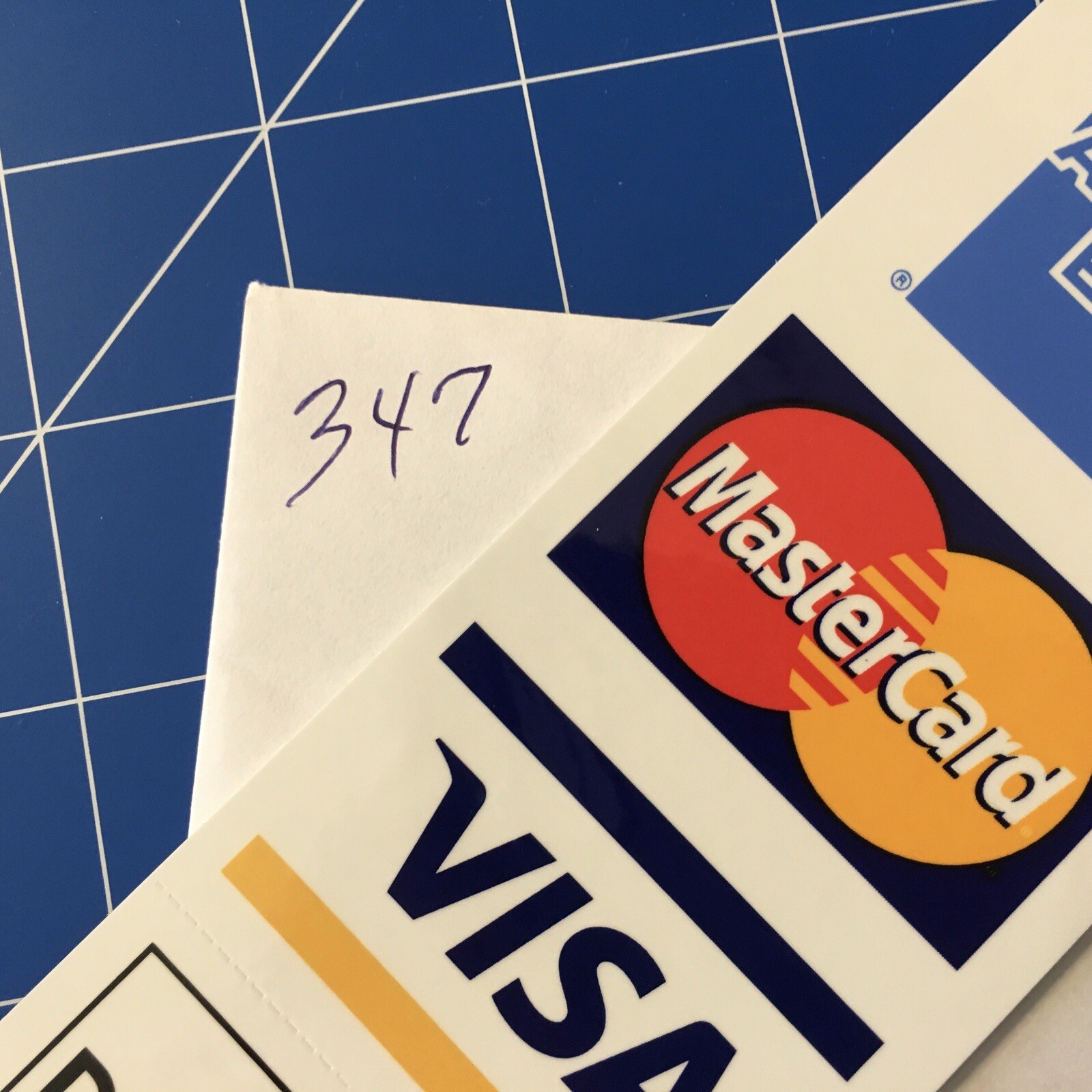 SIGN GLOSSY DURABLE STICKER BUSINESS American Express VISA MASTERCARD DISCOVER