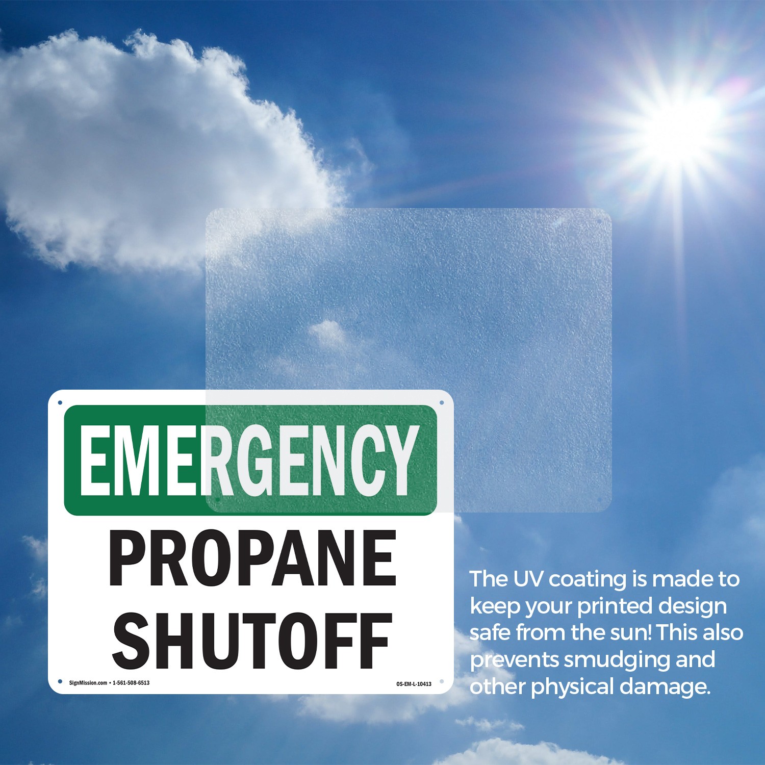 Propane Shutoff OSHA Emergency Sign Metal, Plastic, Or Decal – 5 or 10 Pack