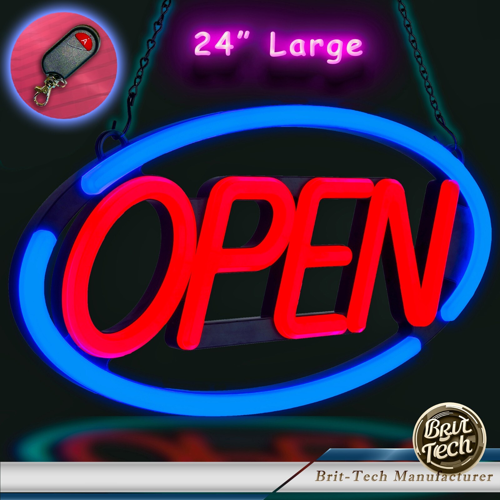 Large LED Open Sign 24&Prime; Neon Light Bright for Restaurant Bar Store Shop Business