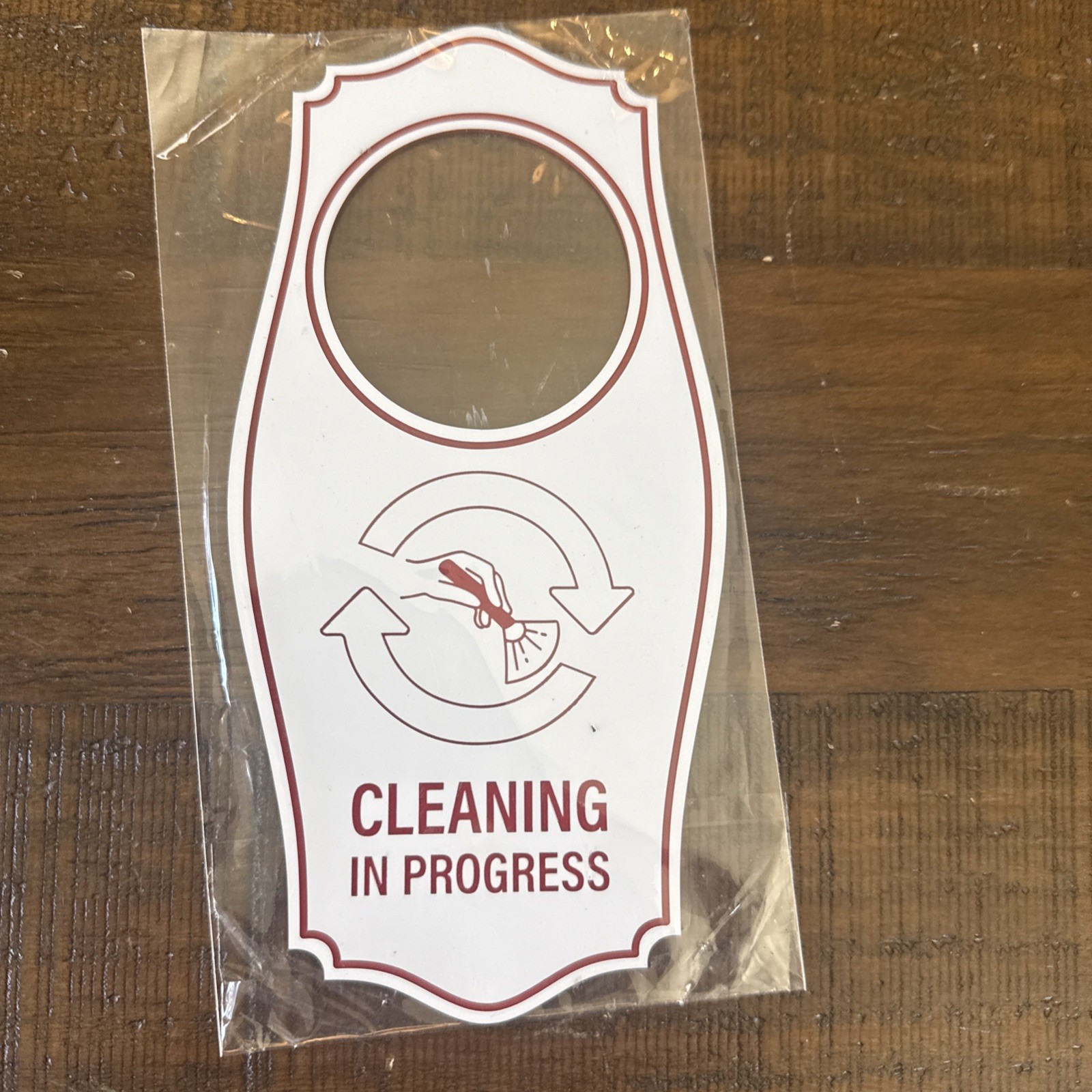 Signs ByLITA Cleaning in Progress Door Hanger – White Red, 4&Prime; x 8&Prime;
