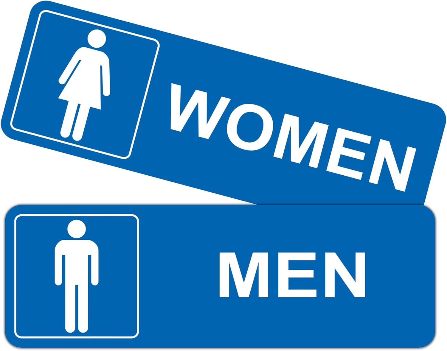 Restroom Sign – (2 Pack ) Metal Restroom Signs for Business with Strong Self-Adh