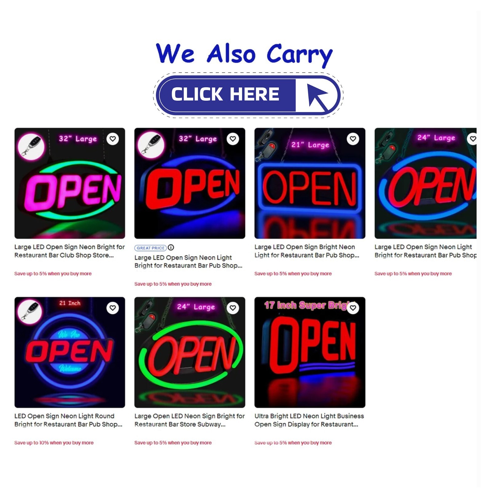 Large LED Neon Open Sign 32&Prime; Light Bright for Restaurant Bar Store Shop Market
