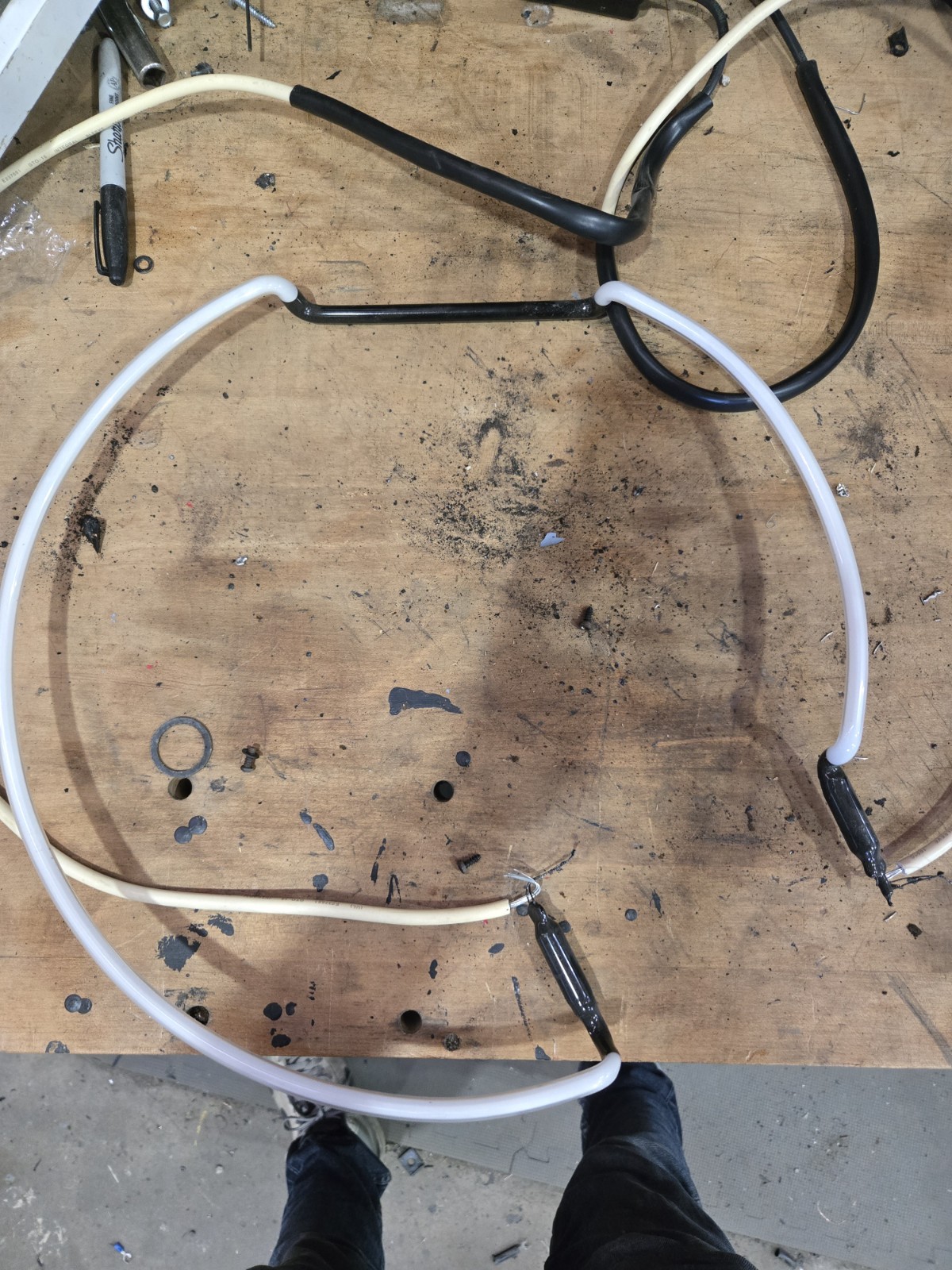 White Neon Circle Replacement Tube, 15 in W x 15 in H. Hot Bagles Neon