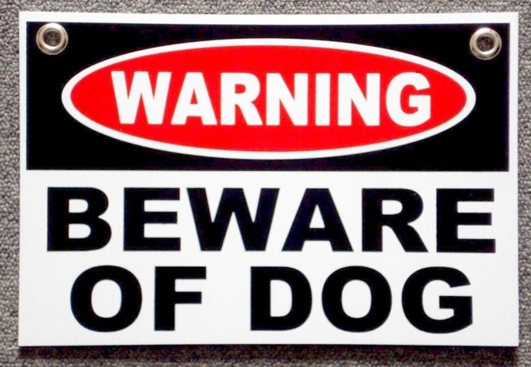 WARNING BEWARE OF DOG Plastic security Sign Red White Black 8&Prime; x 12&Prime; Coroplast