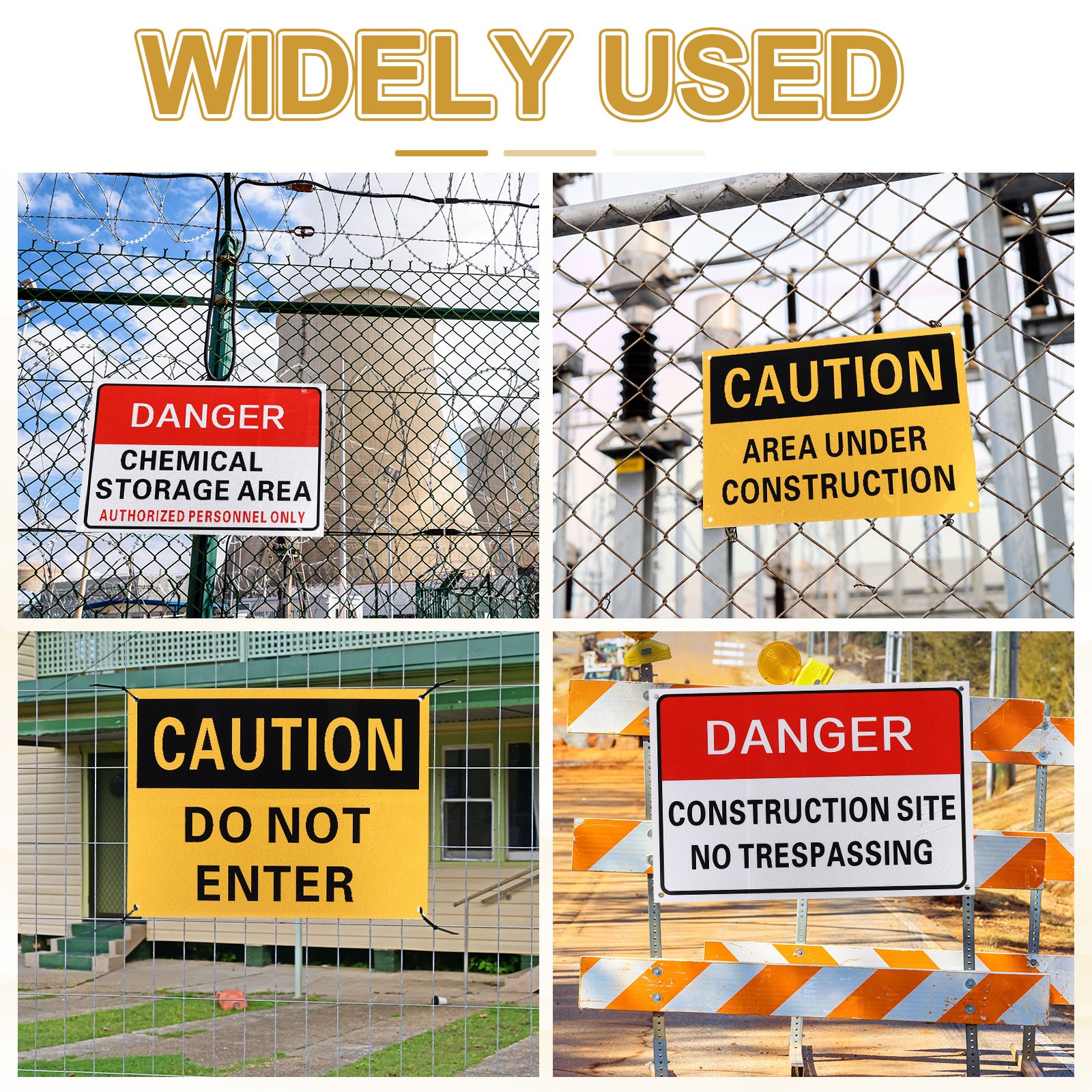 Caution Area Under Construction Sign, 12 x 8 Inch & Aluminum