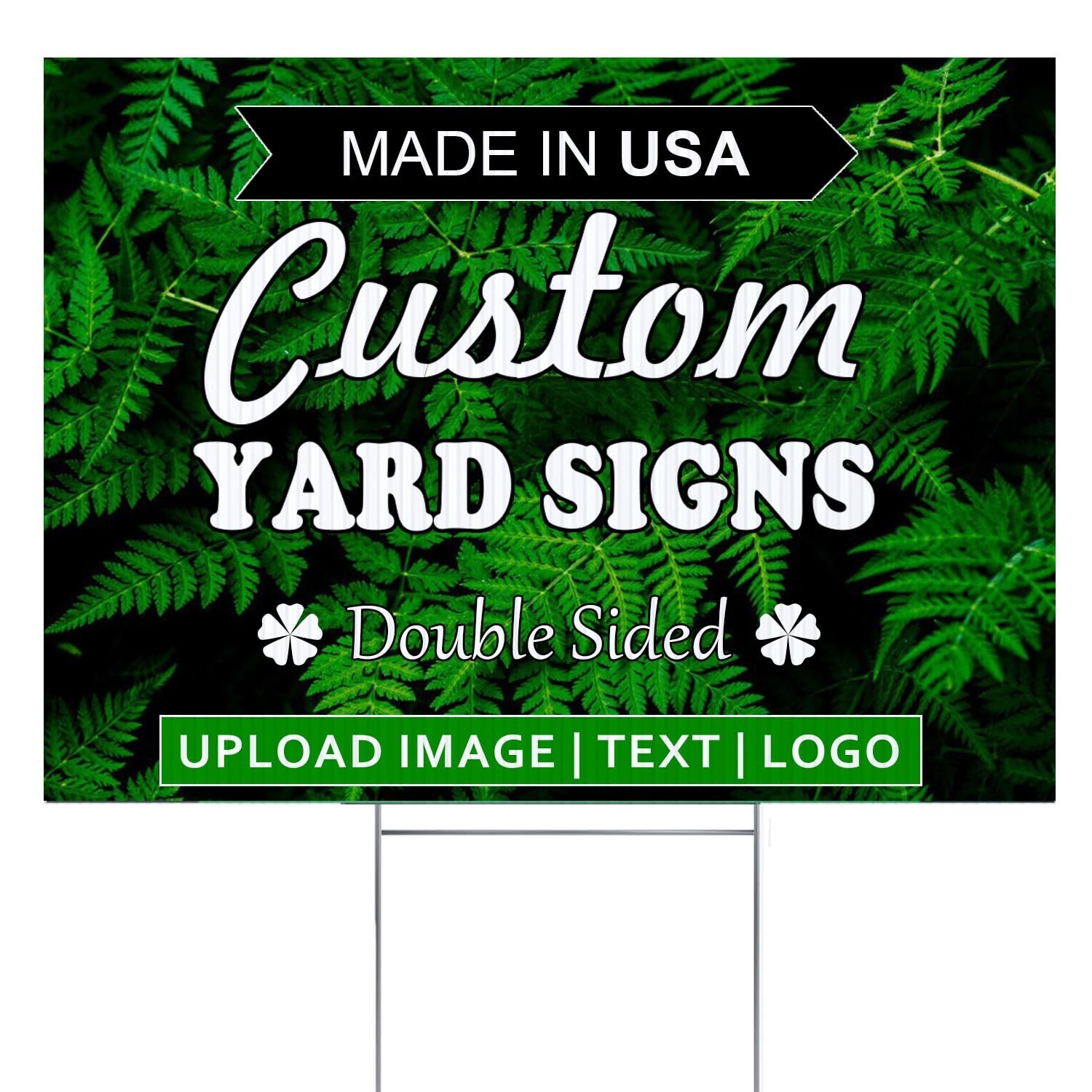 Custom Yard Signs | 2-Sided, Available in 12&Prime; X 9&Prime;, 18&Prime;x12&Prime;, 24&Prime;x18&Prime;, 36&Prime;x24&Prime;