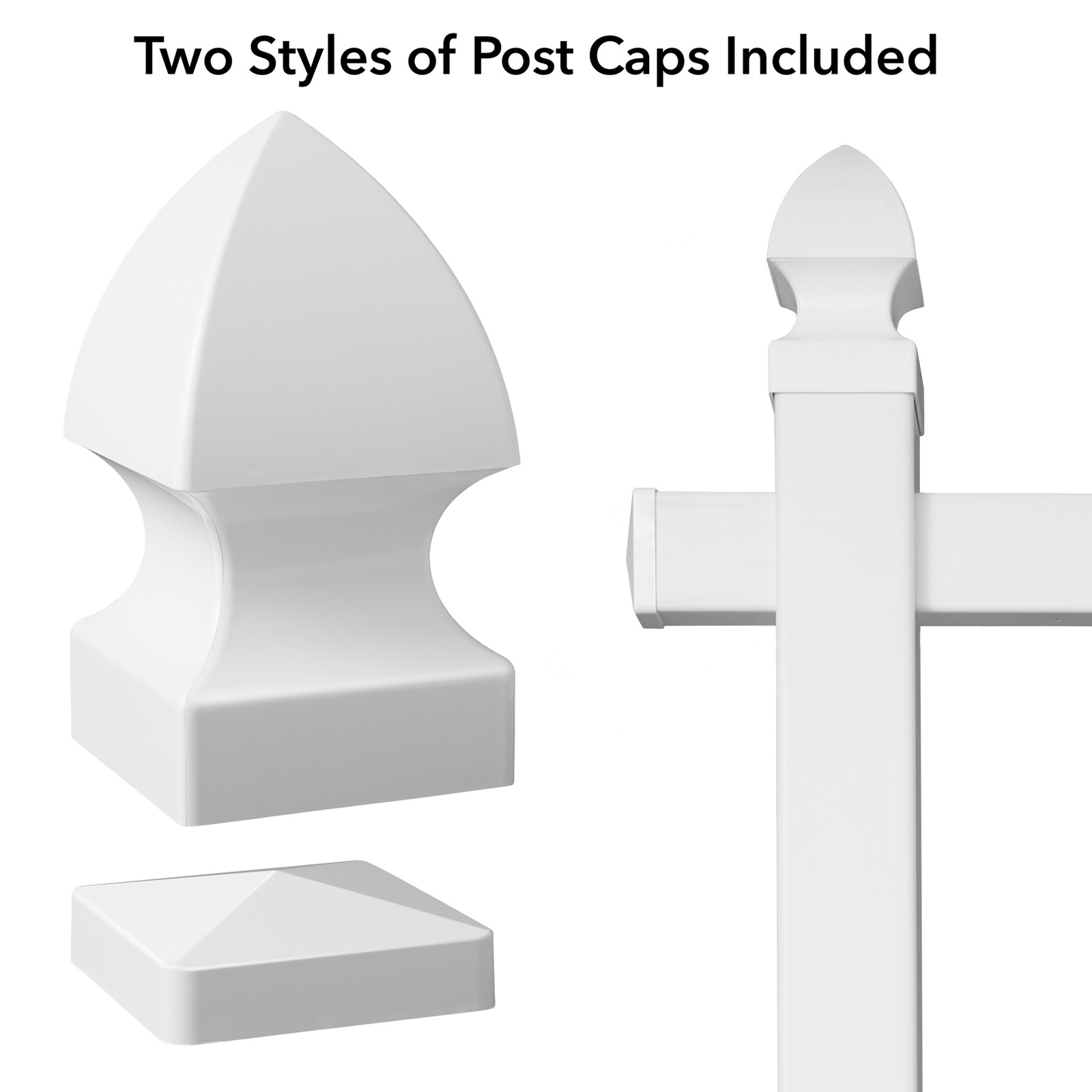 72&Prime; x 47&Prime; Real Estate Yard Sign Post with 2 Cap Options – Vinyl PVC – White –
