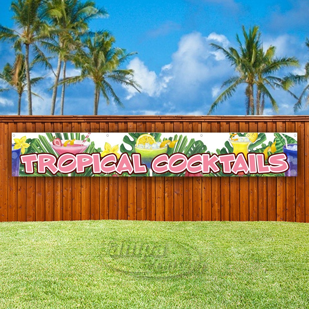 TROPICAL COCKTAILS Advertising Drinks Bar Vinyl Banner Flag Sign USA XL02301