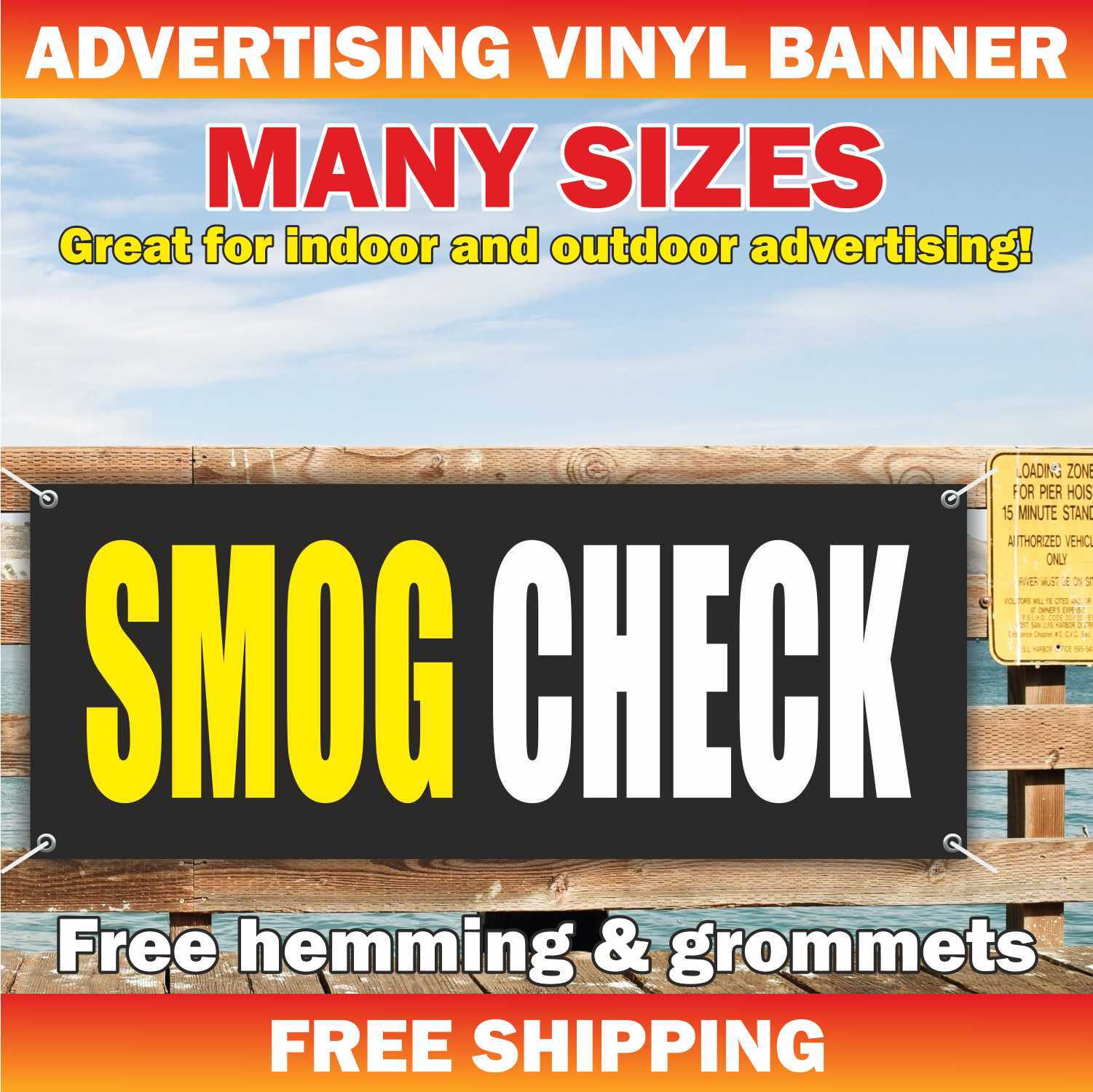 SMOG CHECK Advertising Banner Vinyl Mesh Sign auto repair service car diagnostic