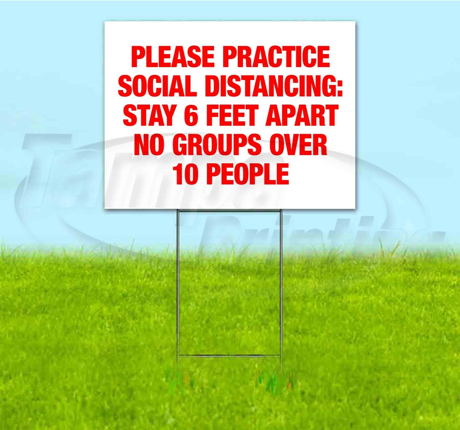 PRACTICE SOCIAL DISTANCING 18×24 Yard Sign WITH STAKE Bandit VIRUS CDC