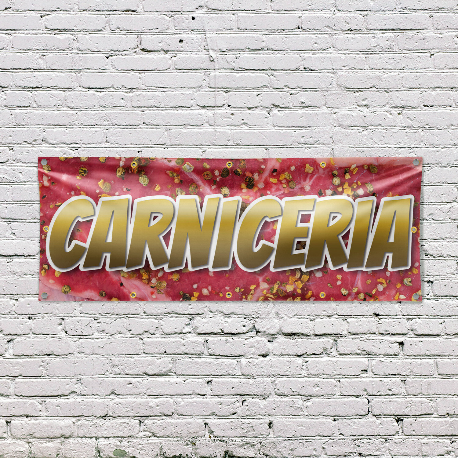Carniceria 13 oz Vinyl Banner Sign with Metal Grommets Heavy-Duty Single-Sided