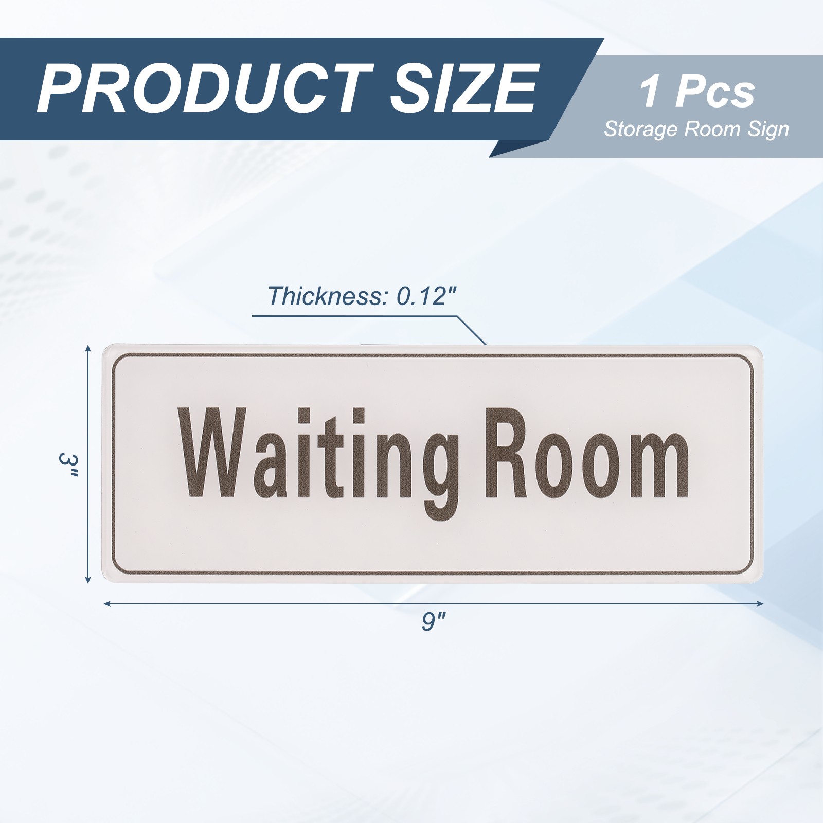 9&Prime;x3&Prime; Waiting Room, 1Pcs Room Door Sign, Beige with Charcoal Gray Text