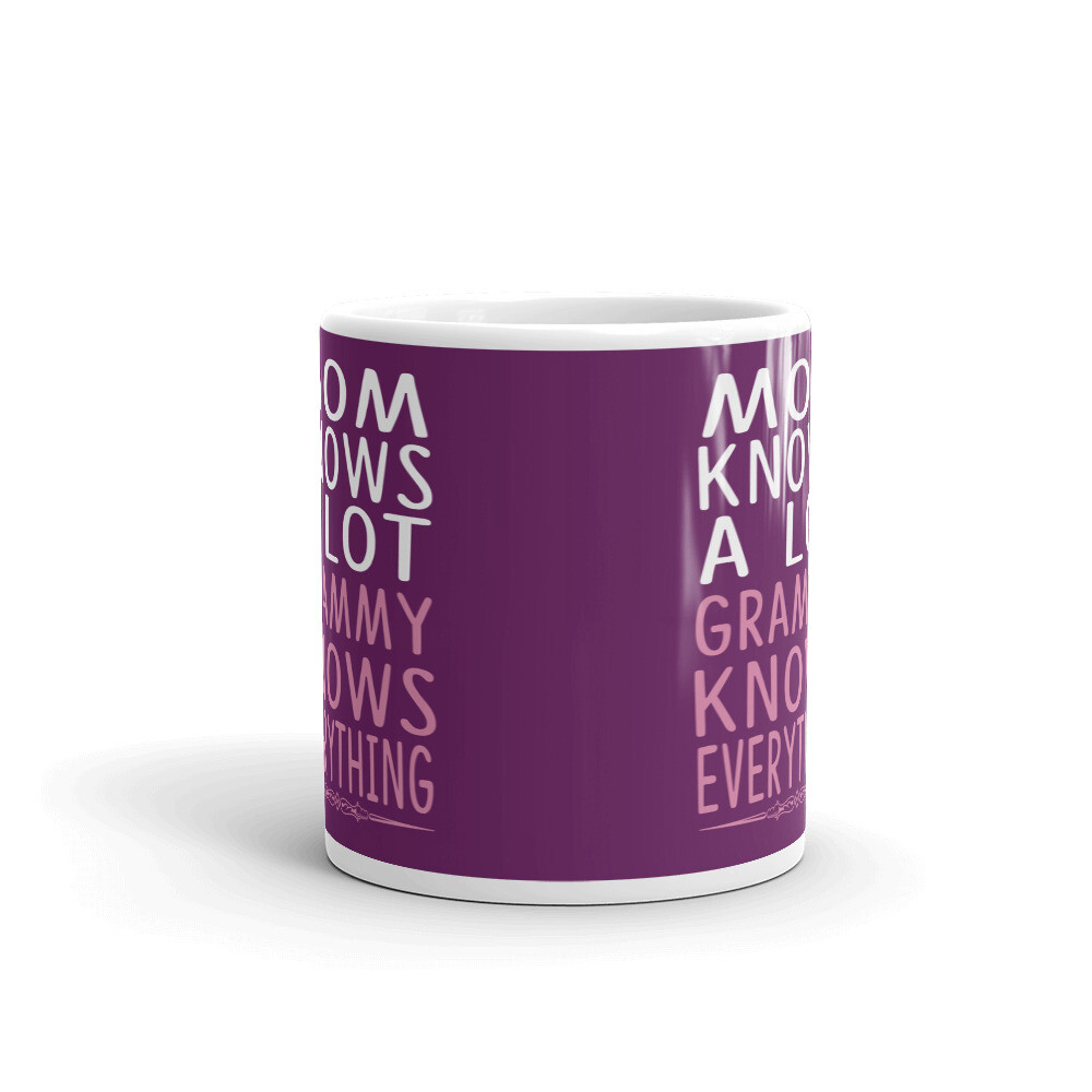 Mom knows A Lot Grammy Knows Coffee Tea Ceramic Mug Office Work Cup Gift