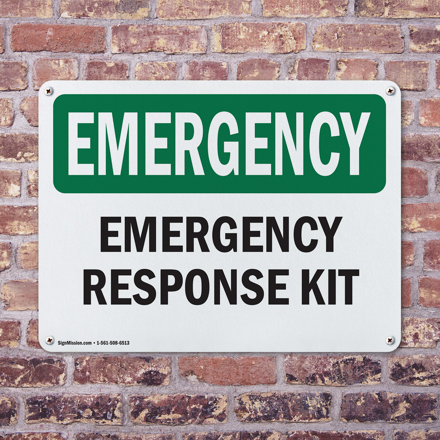(2 Pack) Response Kit OSHA Emergency Sign Decal Metal Plastic
