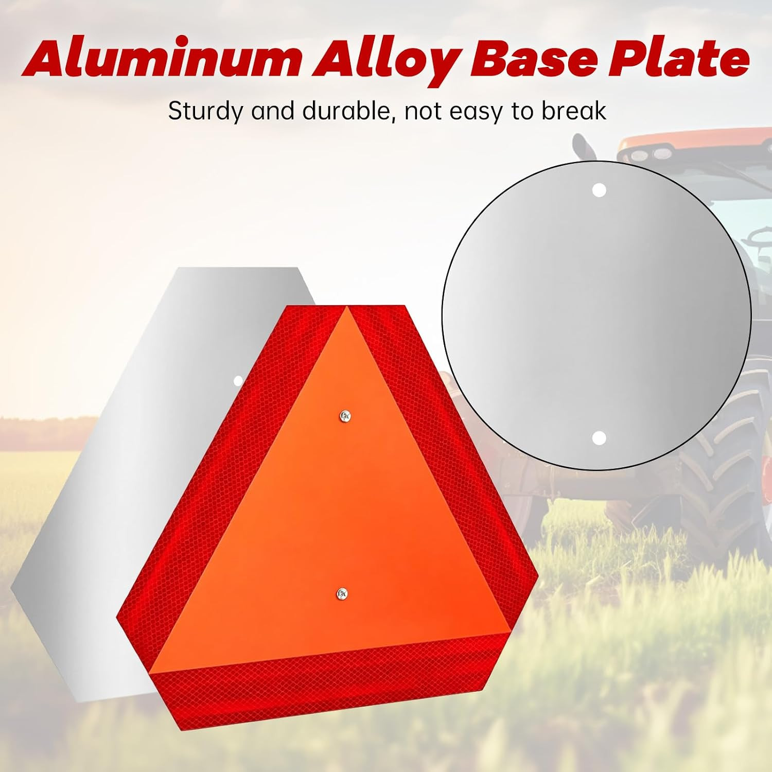 Slow Moving Vehicle Sign, Aluminum Slow Moving Vehicle Triangle Signs with Mount