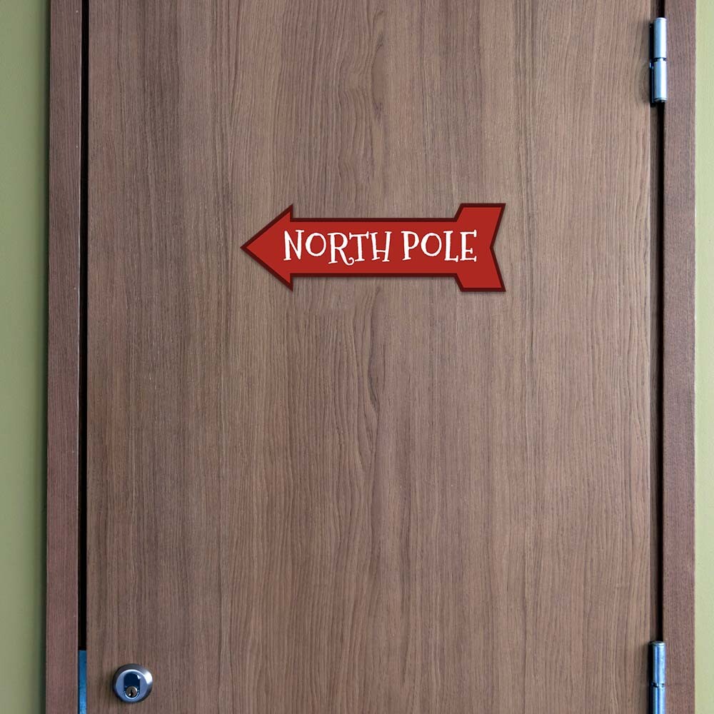 Arrow Shape Plus North Pole 12×4&Prime; Wall or Door Sign | Christmas