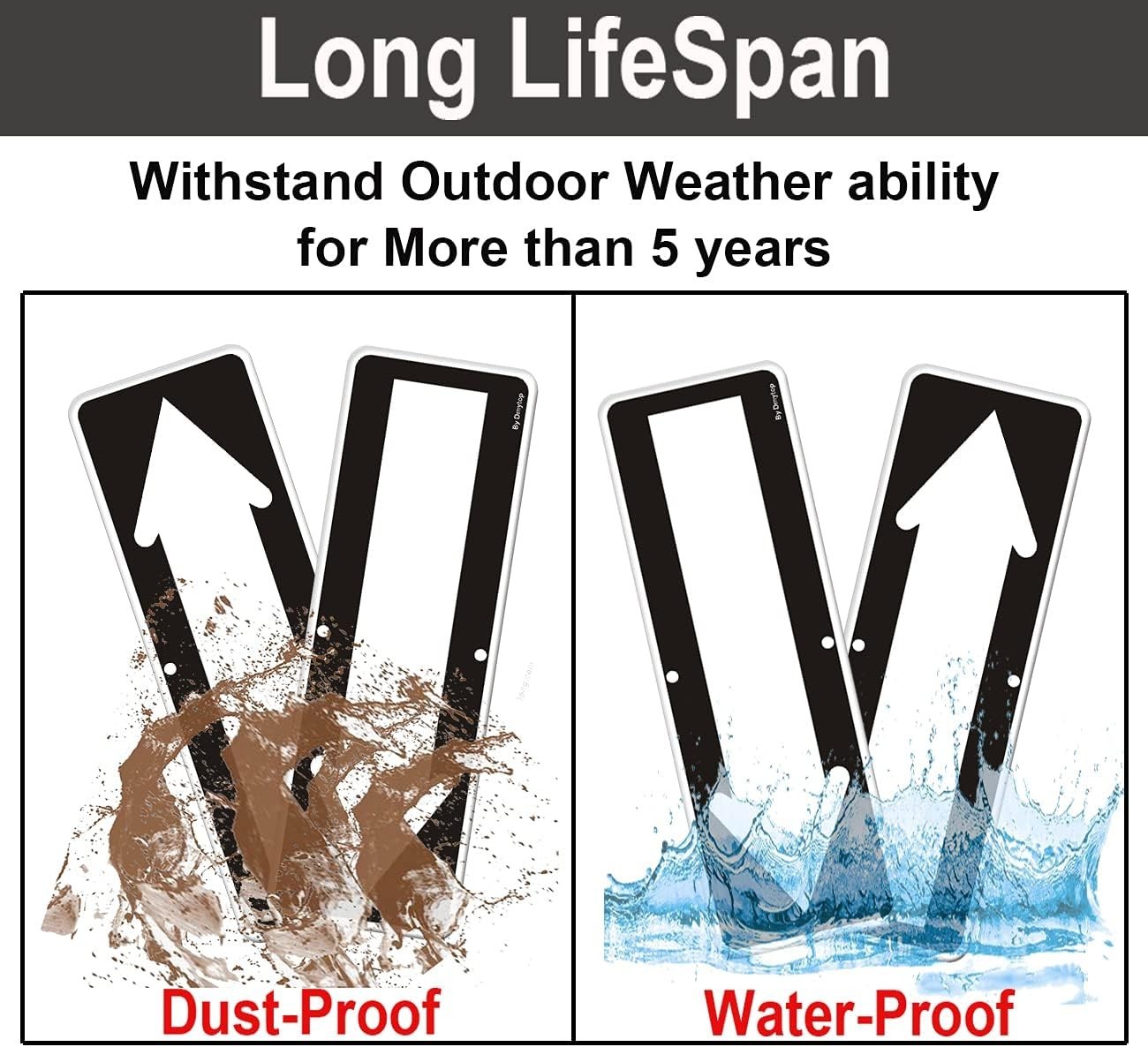 Heavy-Duty Reflective Arrow Directional Sign – 18×6 Inches for Easy Installation