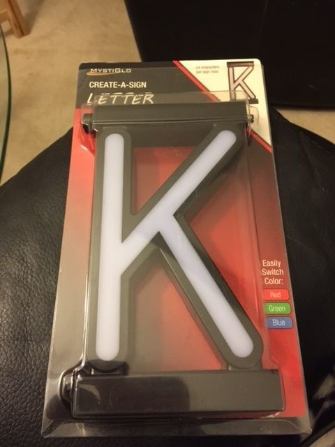 Custom Mystiglo Business Signage Store Create A Sign 3 Color Light Letter K New!