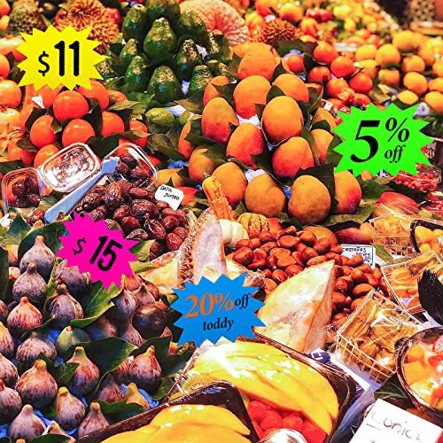 90 Pcs Colorful Starburst Signs for Retail Garage Sale Pricing Yard Sale Tags