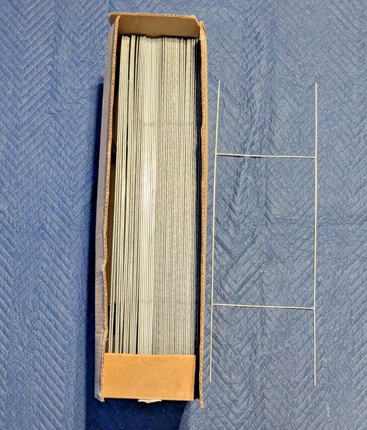 Metal H Frame Yard Sign Wire Step Stakes 50 pack (10 x 30 inch)