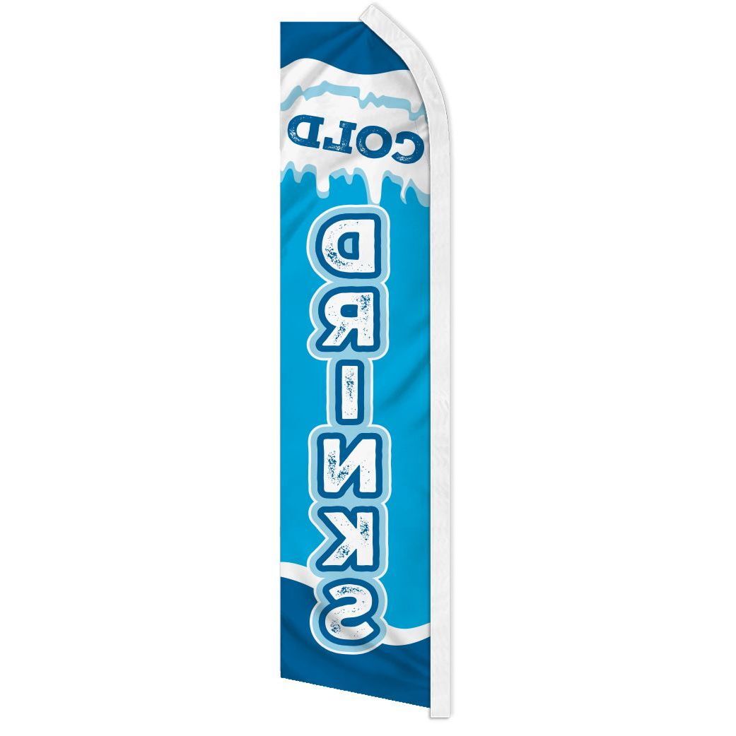 « COLD DRINKS » advertising super flag swooper banner business sign water