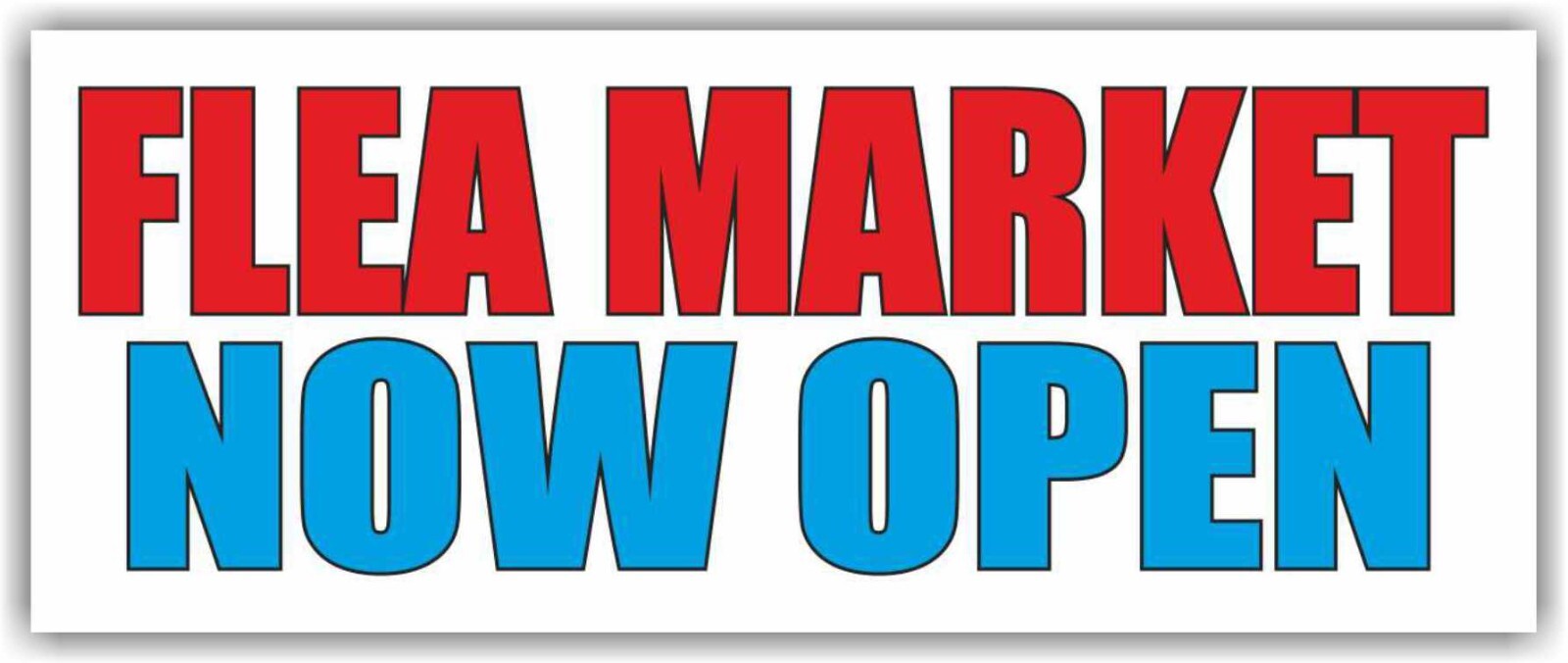 FLEA MARKET NOW OPEN Advertising Banner Vinyl Mesh Sign Antiques Collectibles