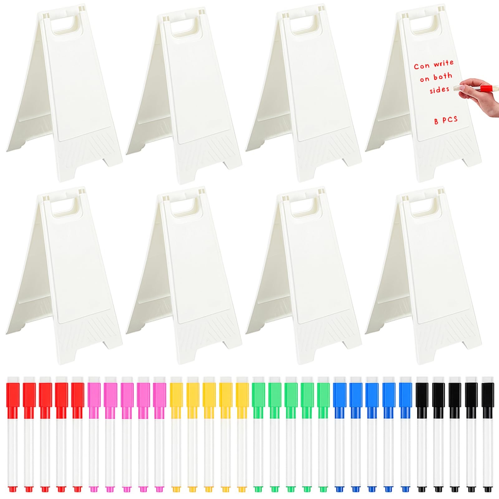 8 Pack a Frame Sandwich Board Sign with Dry Erase Surface Double Sided Sidewalk