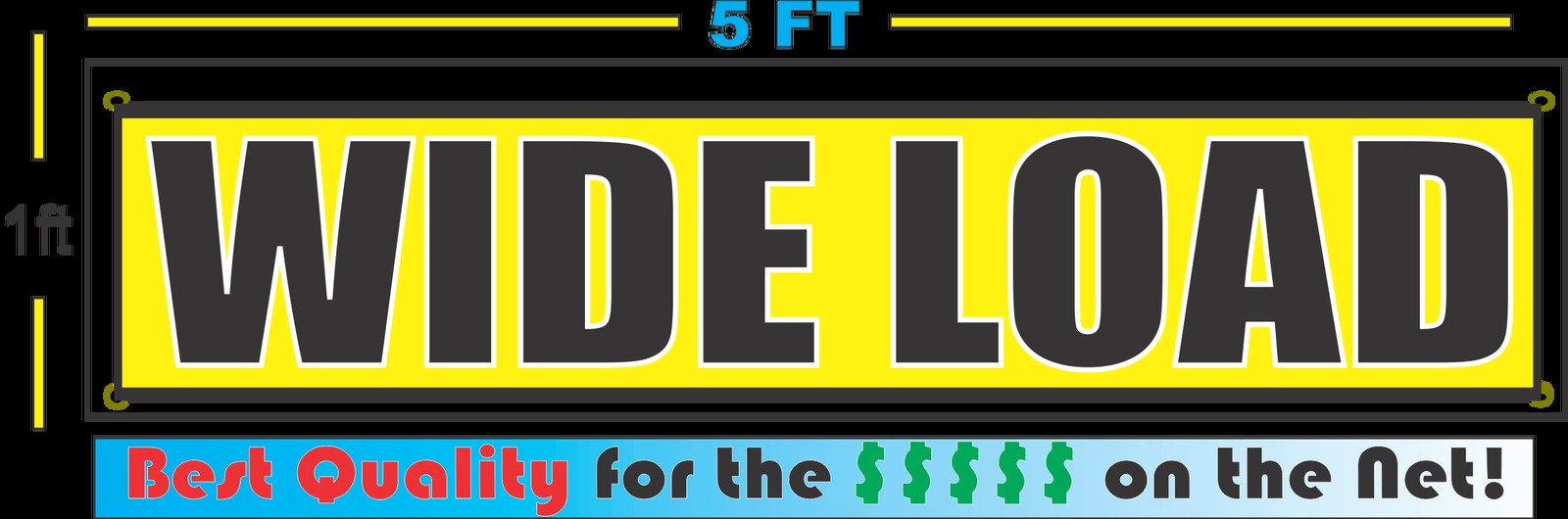 WIDE LOAD 2 – 1×5 Banners Sign Towing Truck Trailer 2x LOT
