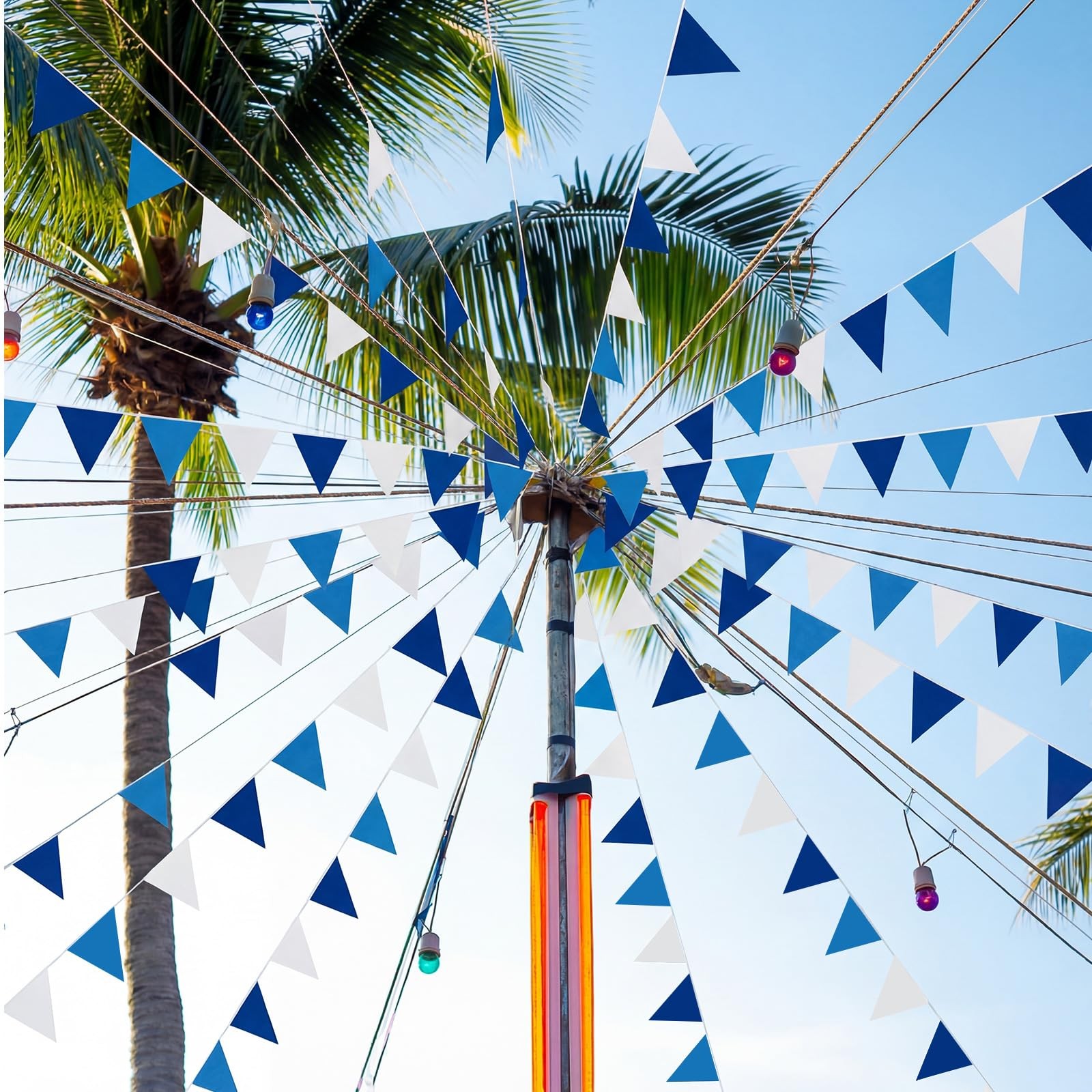 7 ft Blue-white Grand Opening Feather Flag for Business Grand Opening Banner …