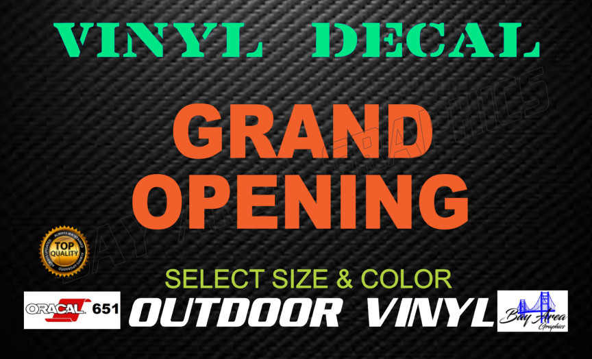 Grand Opening Window Sign Vinyl Decal Waterproof Outdoor Storefront Advertising
