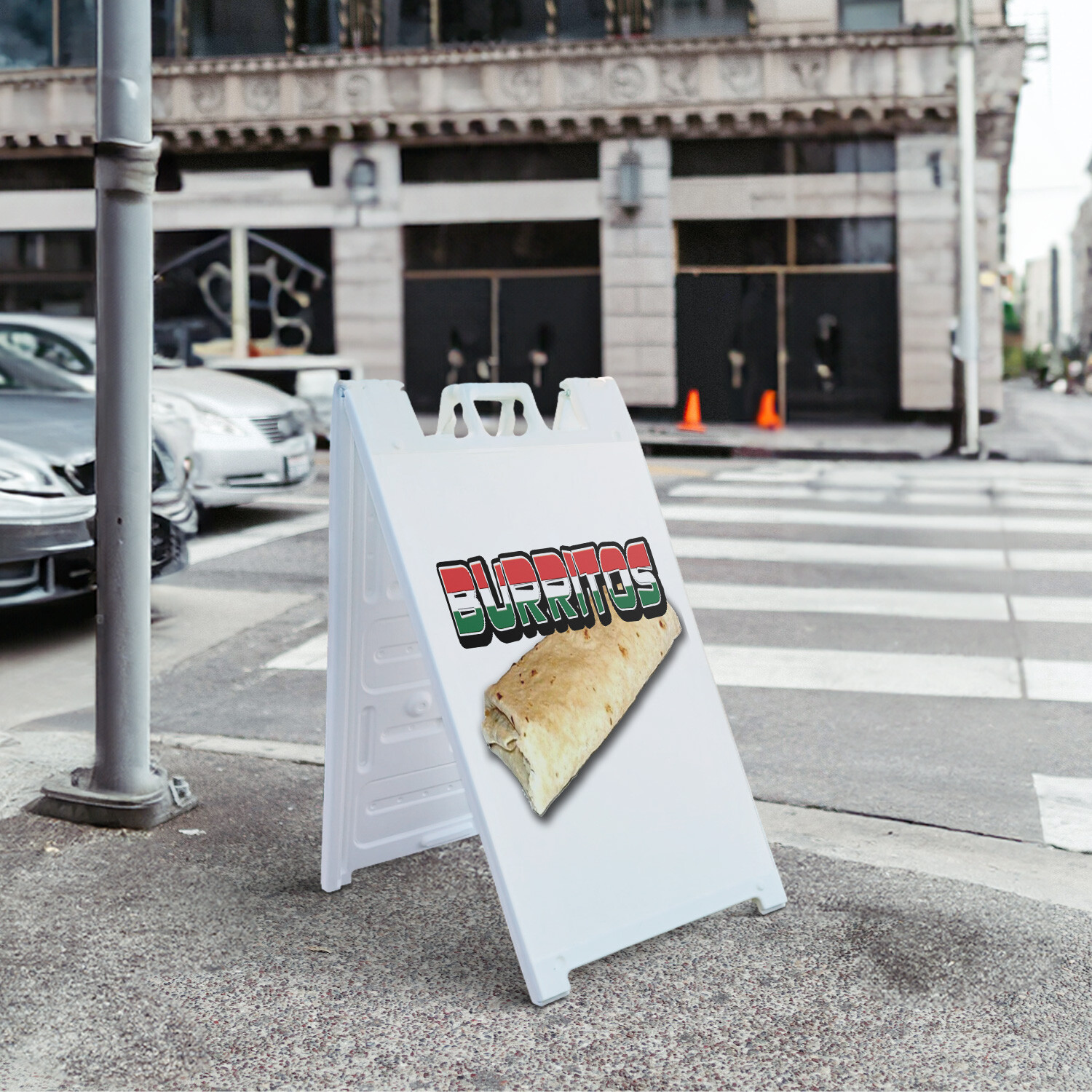 A-frame Sidewalk Burritos 24&Prime; x 36&Prime; Double Sided A-Frame Sidewalk Sign