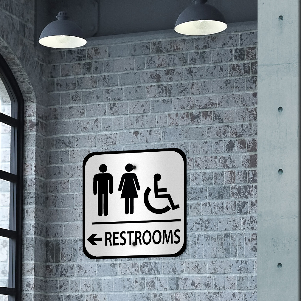 Aluminum Square Metal Sign Directional Acrylic Right Weatherproof Street