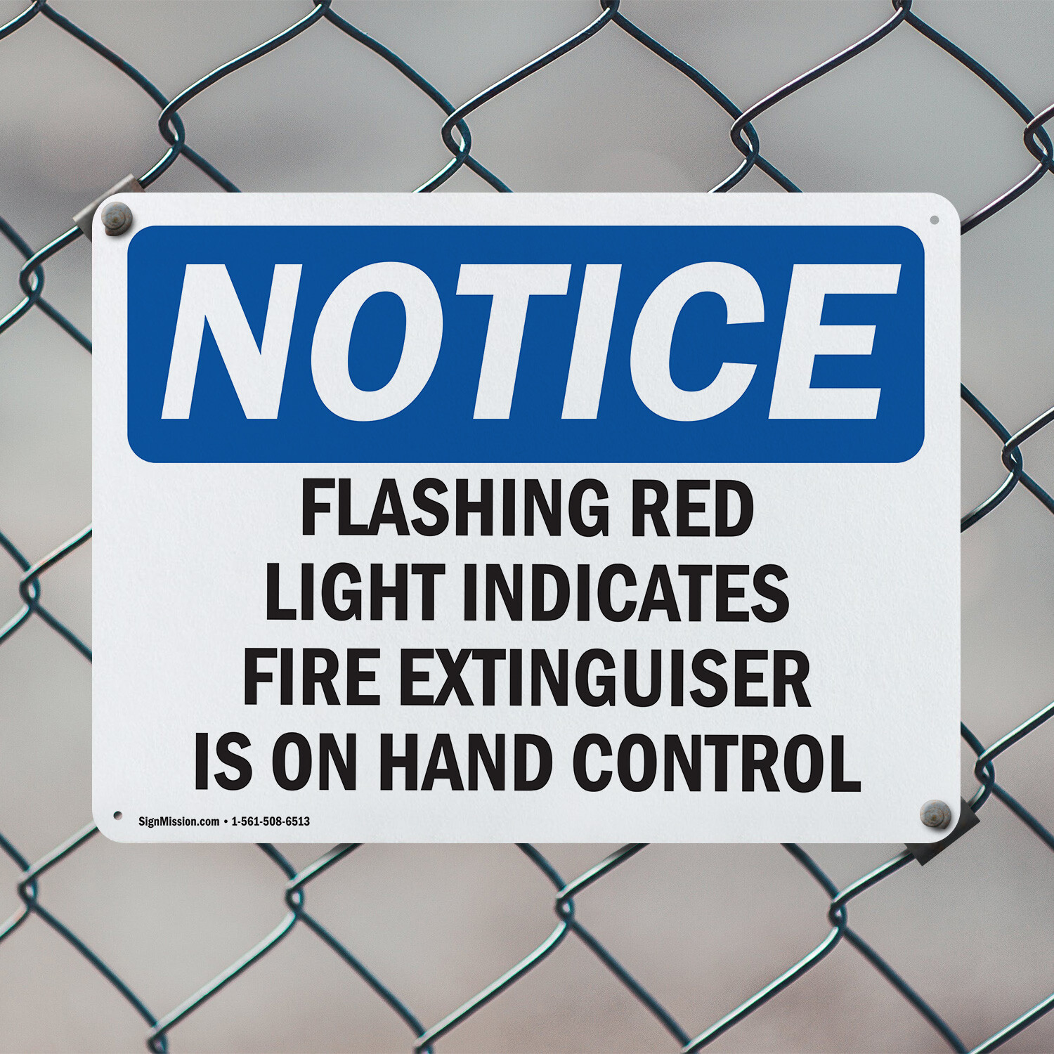 (2 Pack) Flashing Red Light Indicates Fire Extinguisher OSHA Notice Sign Decal