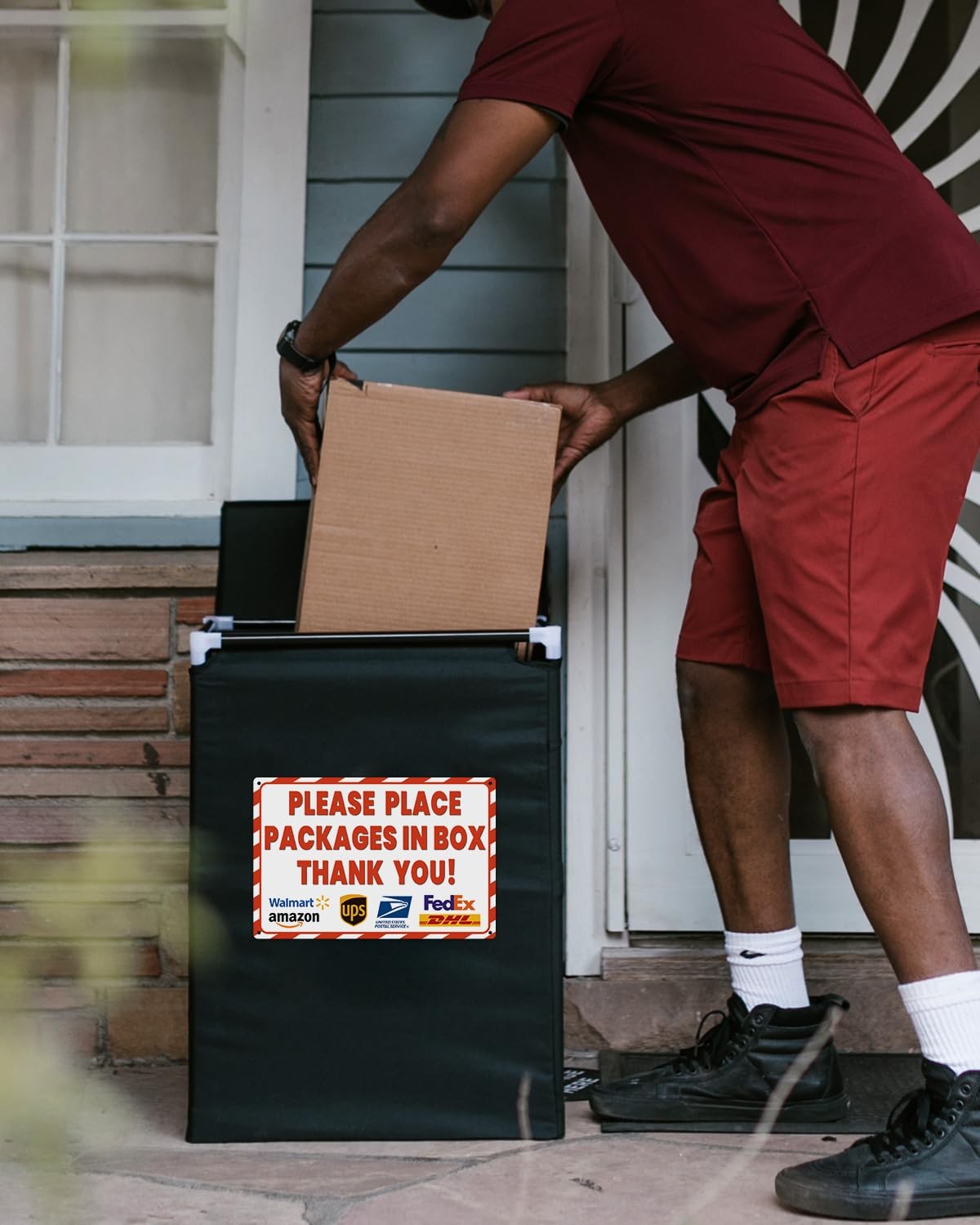 8×12 Inch Rust-Free Aluminum Package Delivery Sign for Outdoor Use – Please P…