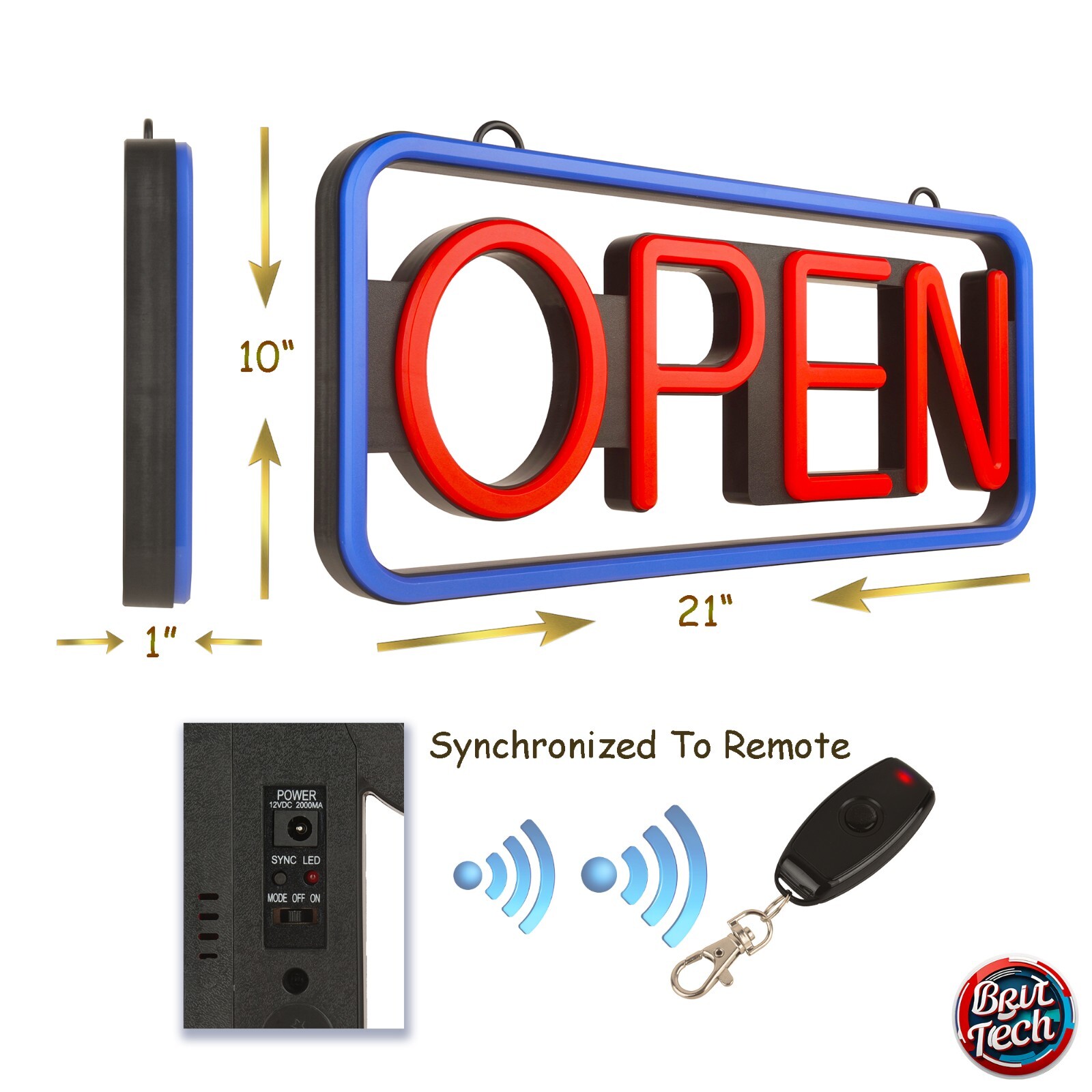 Open Sign For Business LED Neon 21&Prime; Large Light Bright Restaurant Bar Store Shop