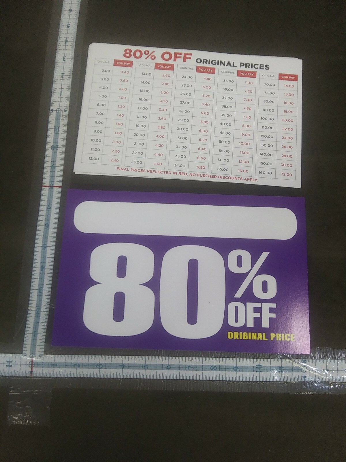 80+ Retail Store Discount Signs Clearance Mark Down 7in X 11in 80% + conversion