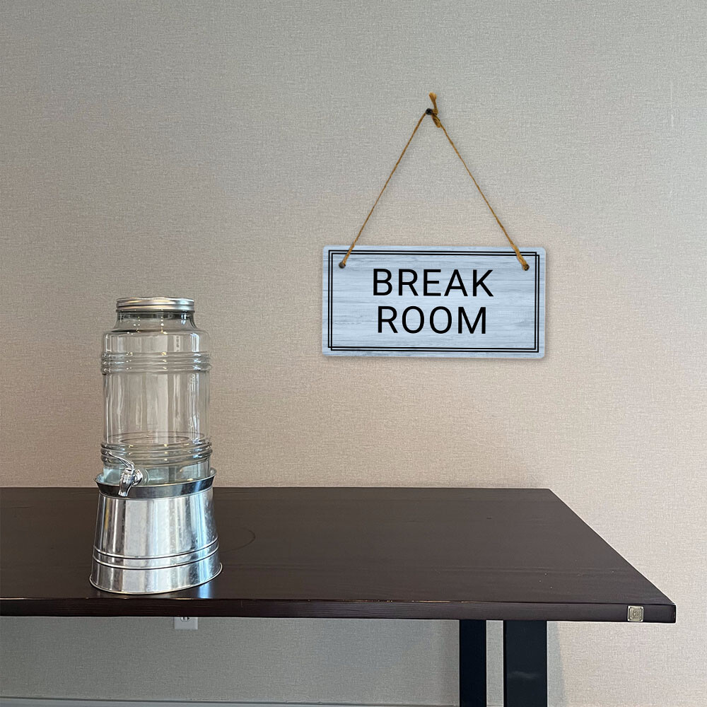 Break Room 5×10 Hanging Plus Wall or Door Sign | Home & Office Decor
