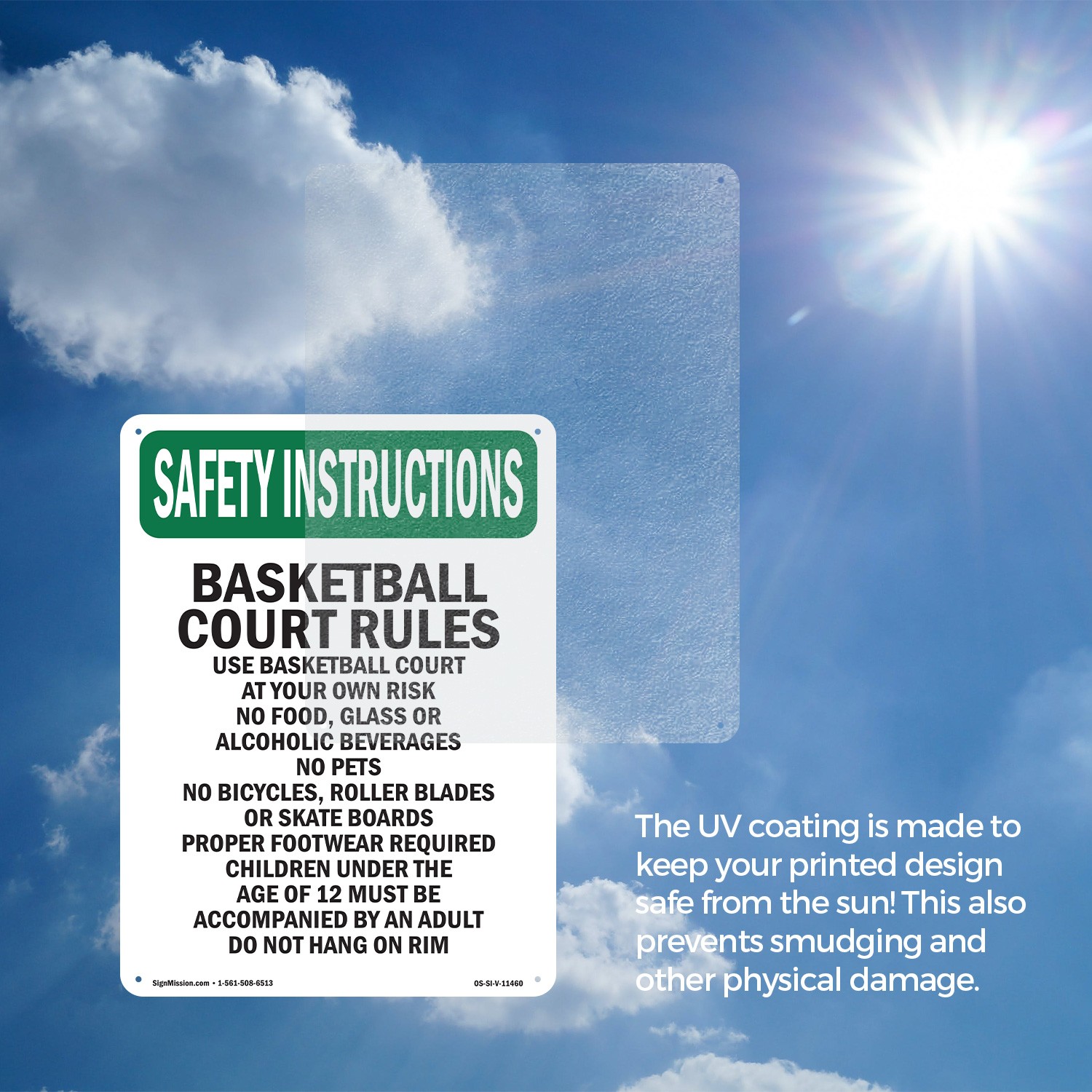 Basketball Court Rules Use Basketball OSHA Safety Instructions Sign 5/10 Pack