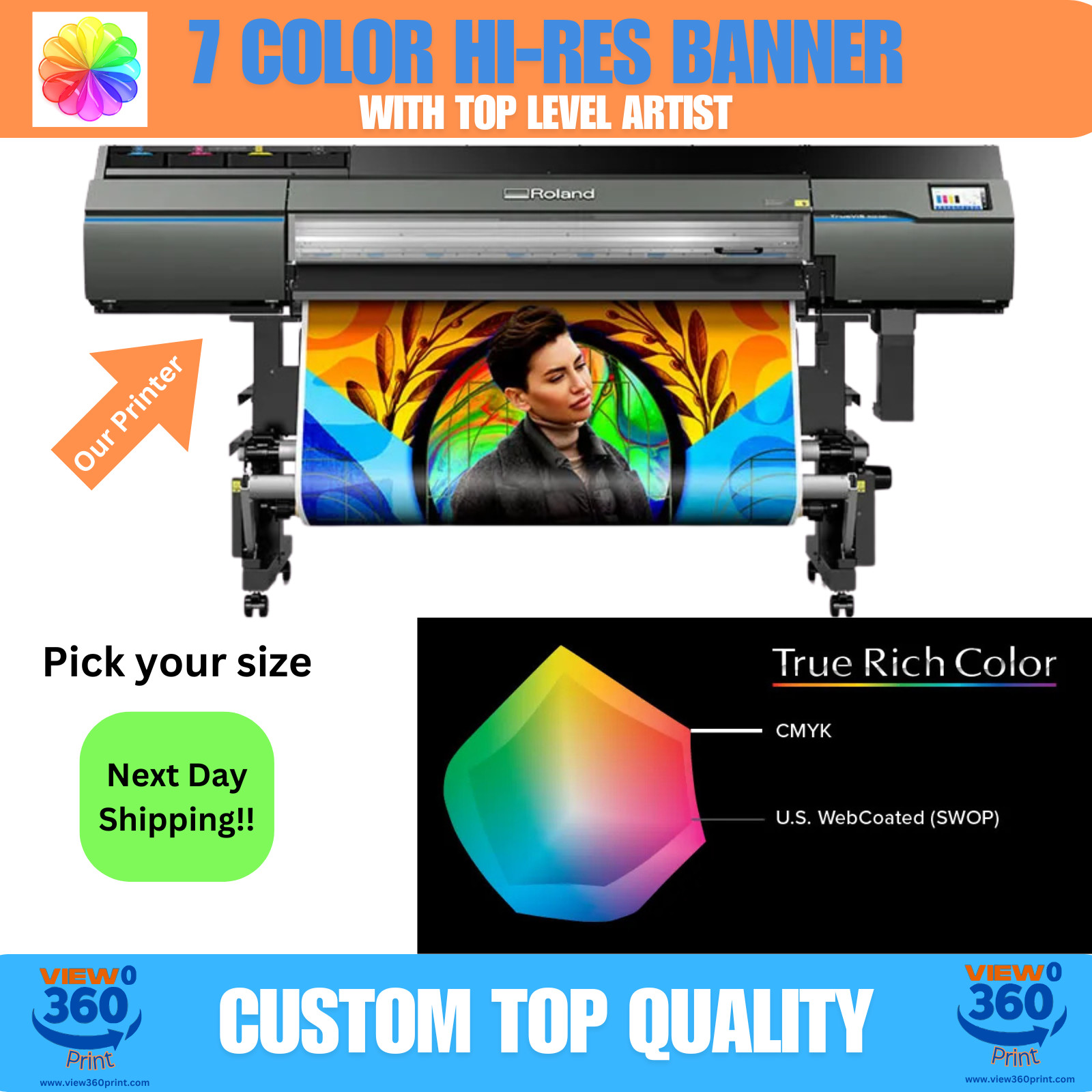 48&Prime;x96&Prime; High Quality 7 Color VINYL BANNER – 13OZ – GROMMETS FREE DESIGN