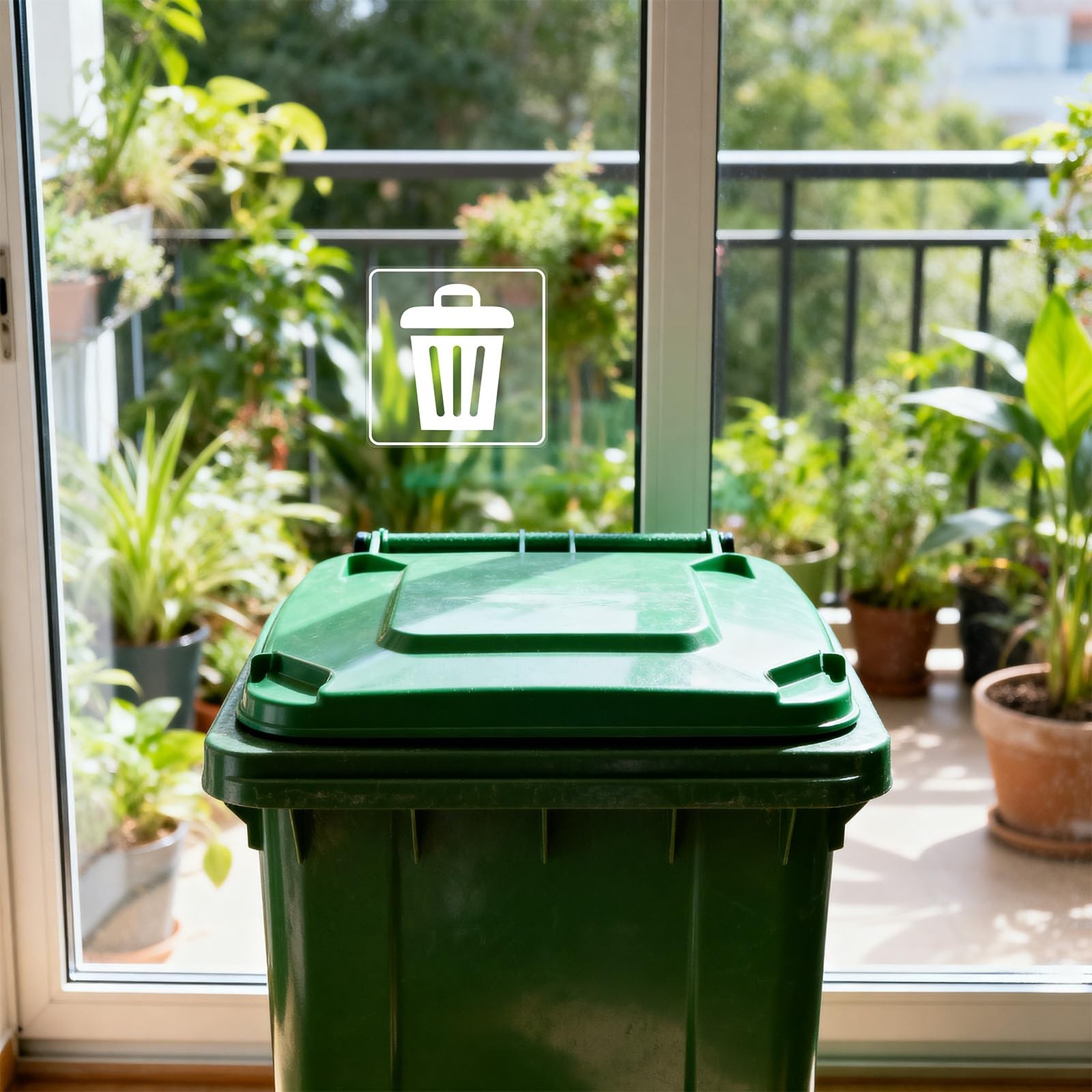 20 Pack 3×3 Inches Trash and Recycle Stickers, Clear Weatherproof Self Adhesi…
